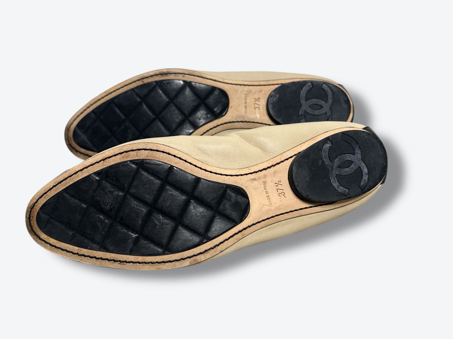 Y2K Chanel Cambon elastic ballerina flats (37.5) D G26642