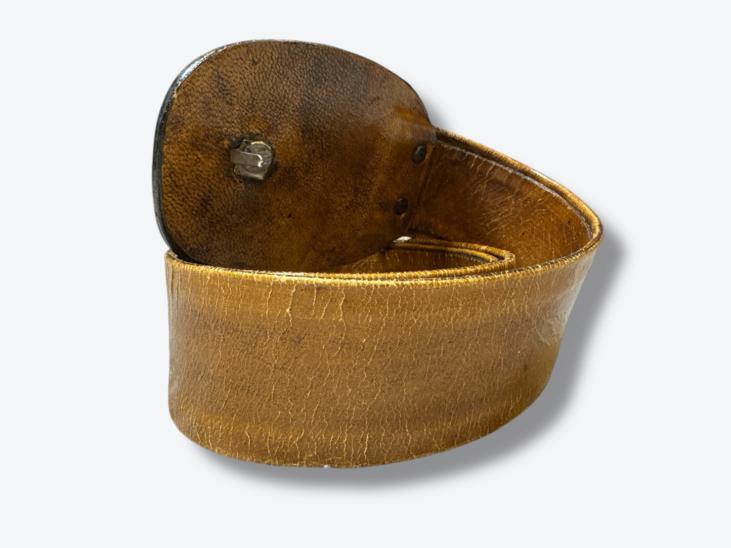 1970s Vintage Color Block Leather Buckle Belt
