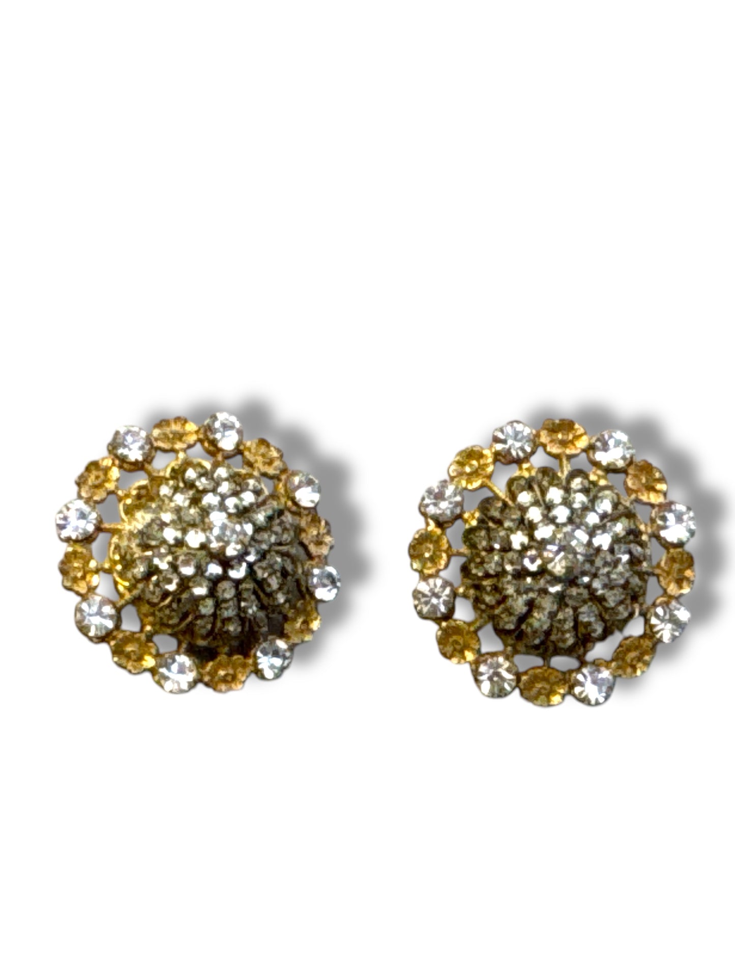 1950s Mariam Haskell Rhinestone Burst Earrings (Clip)