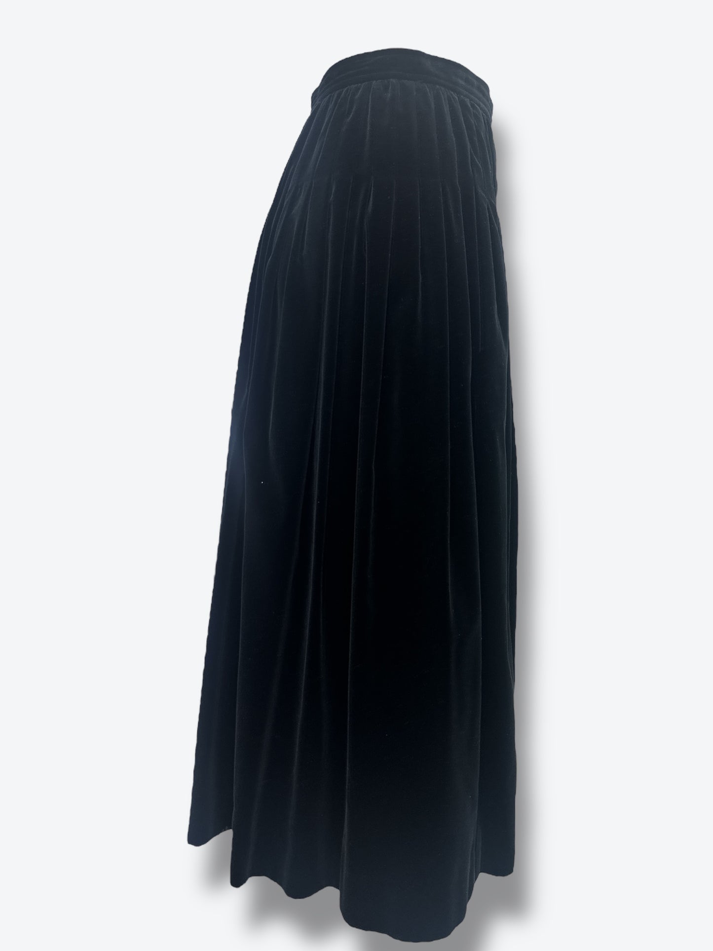 #1C. 1970s Saint Laurent Rive Gauche A-line Velvet Skirt