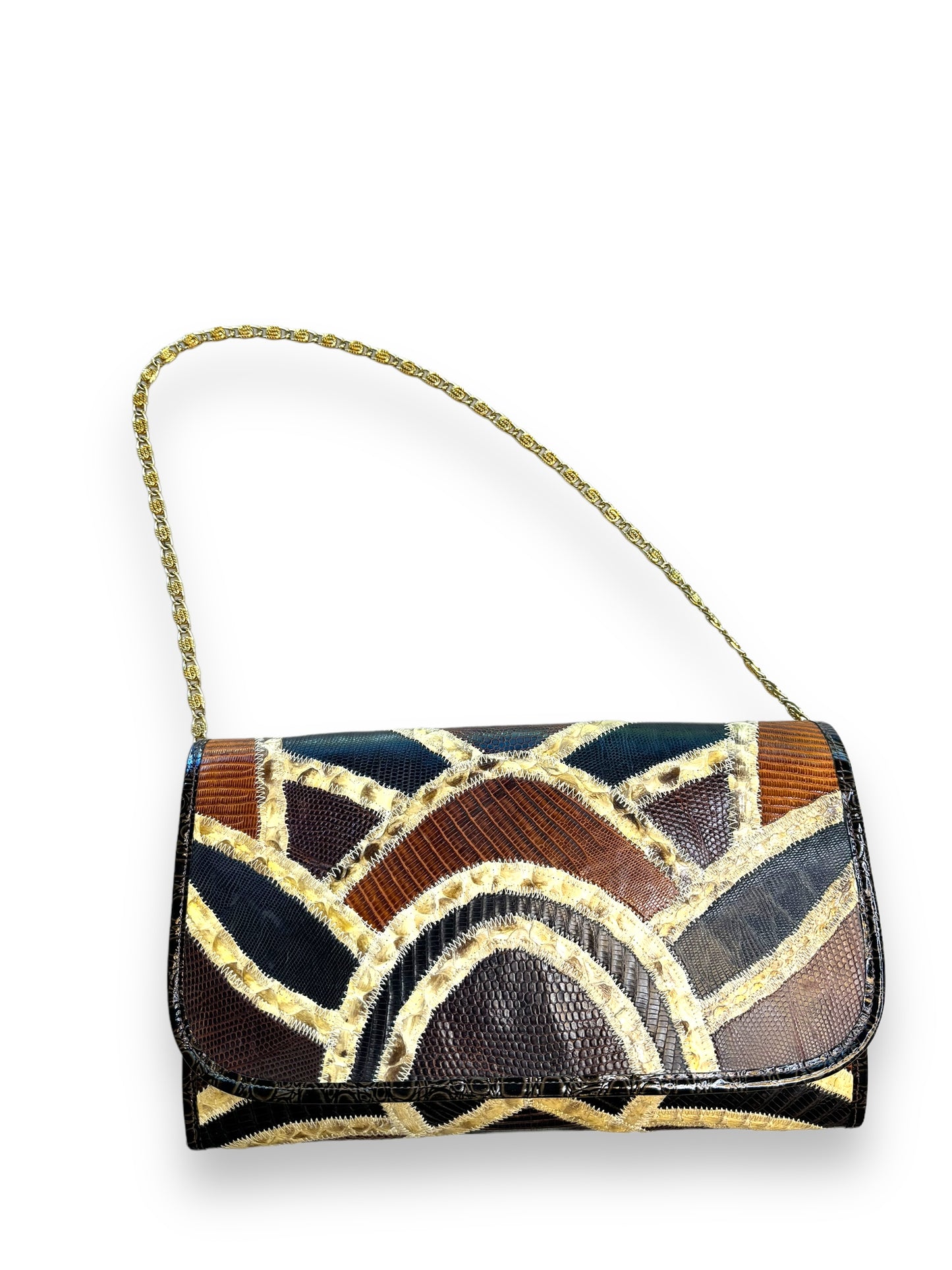 1970s Varon Snakeskin Shoulder Bag