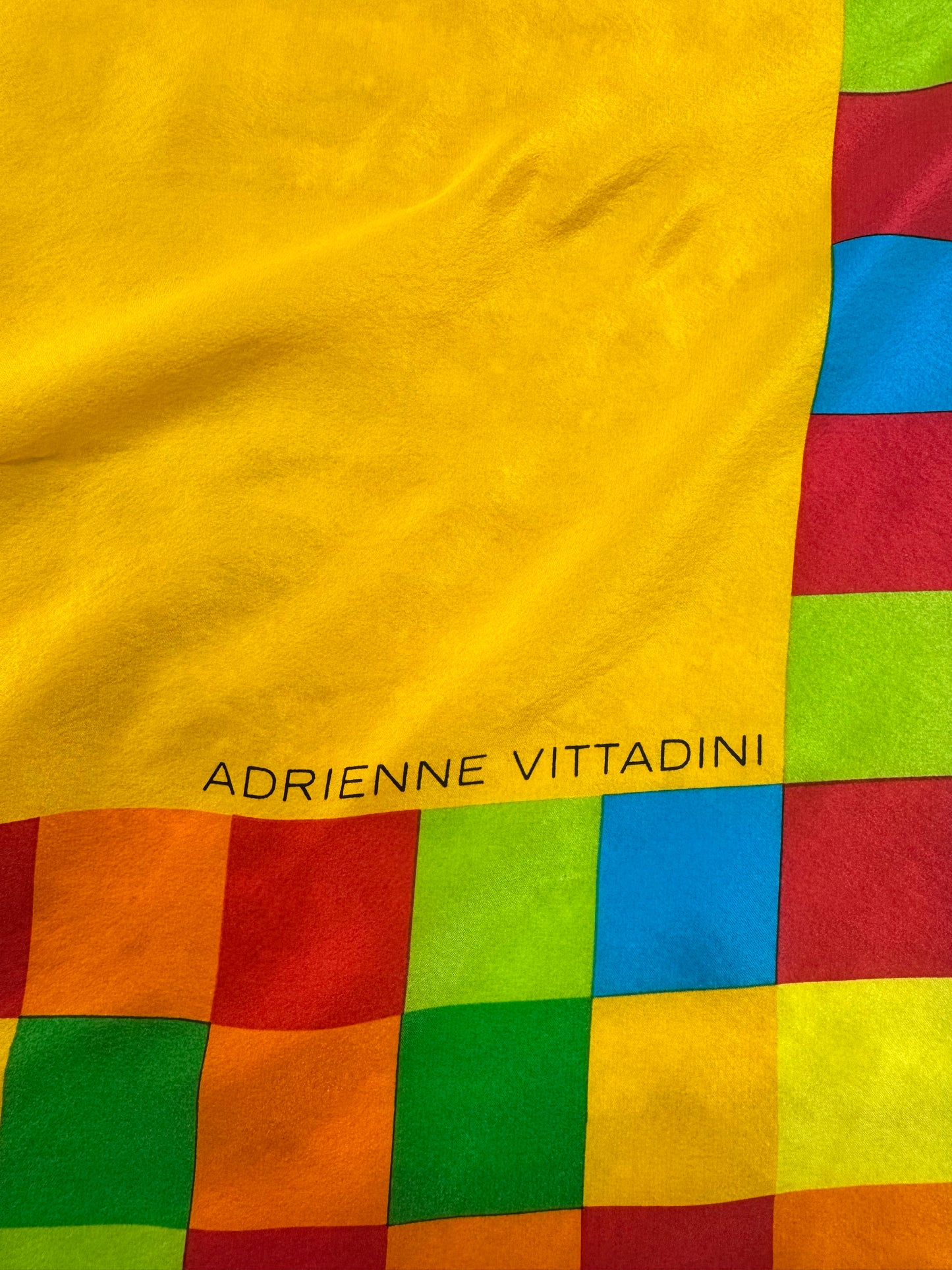 1990s 34” x 34” Adrienne Vittadini Color block scarf