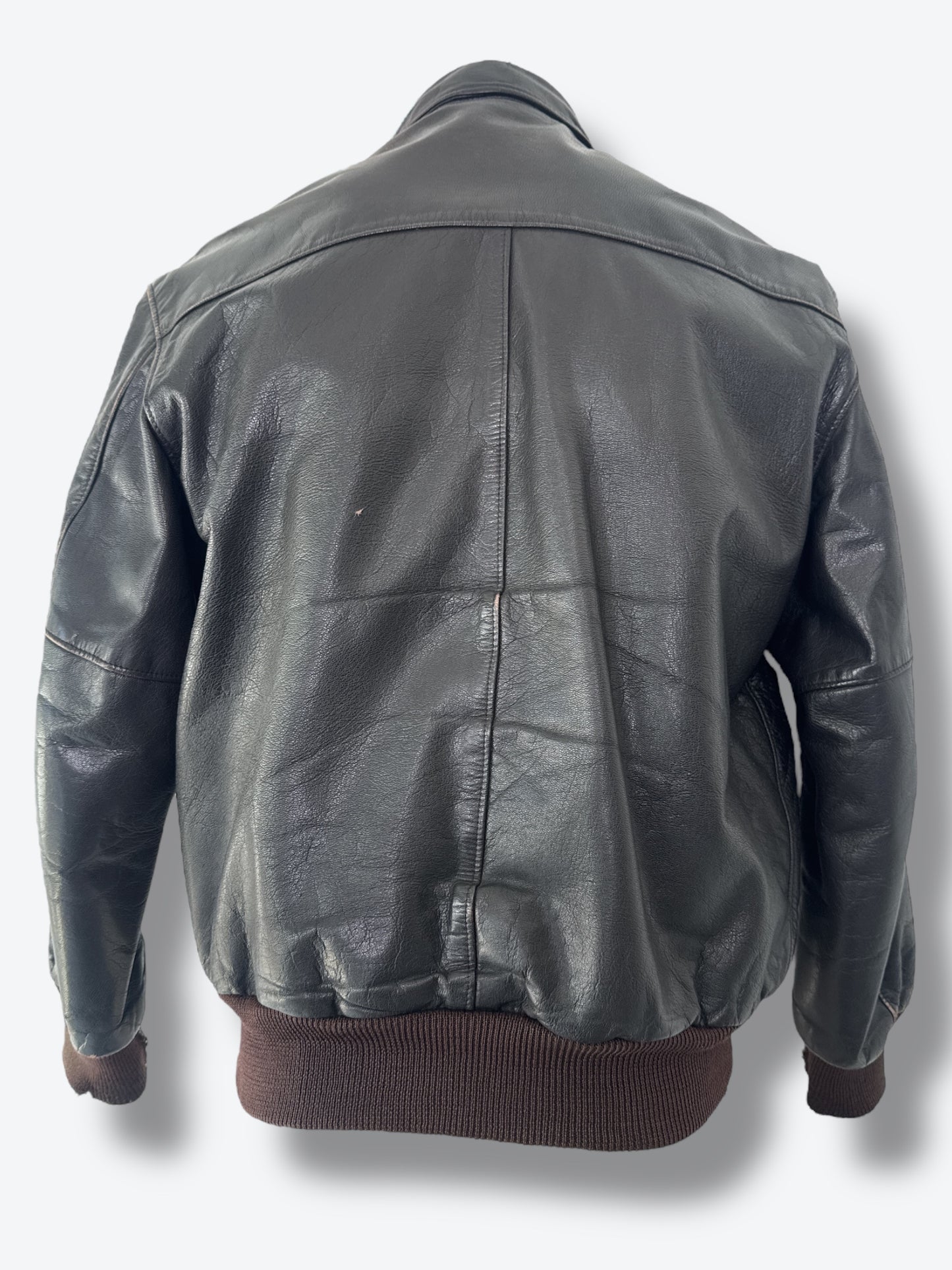 Vintage LL Bean “Worn” Leather Bomber Jacket