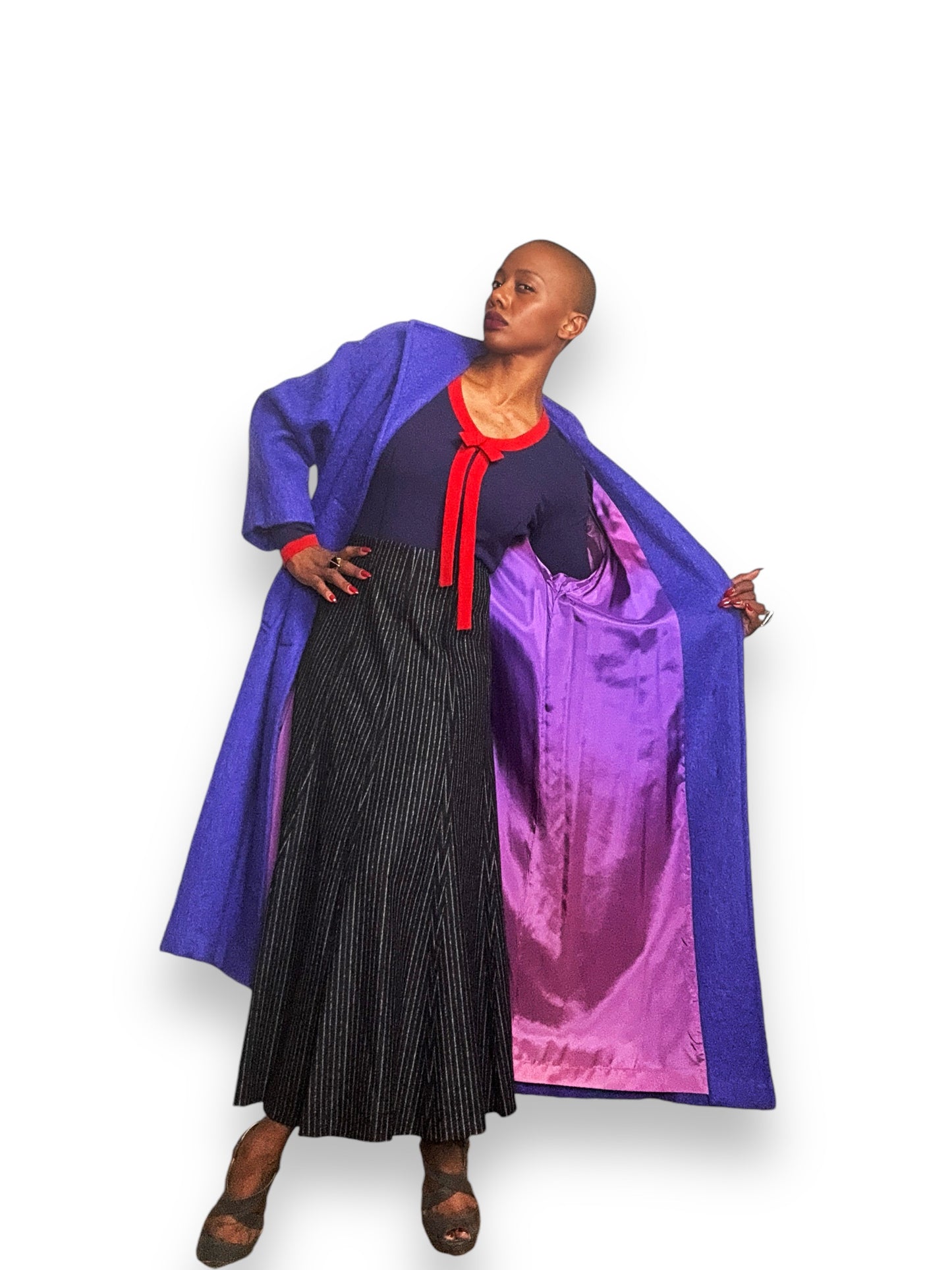 1990s "Adolfo" Classics Purple Peacoat