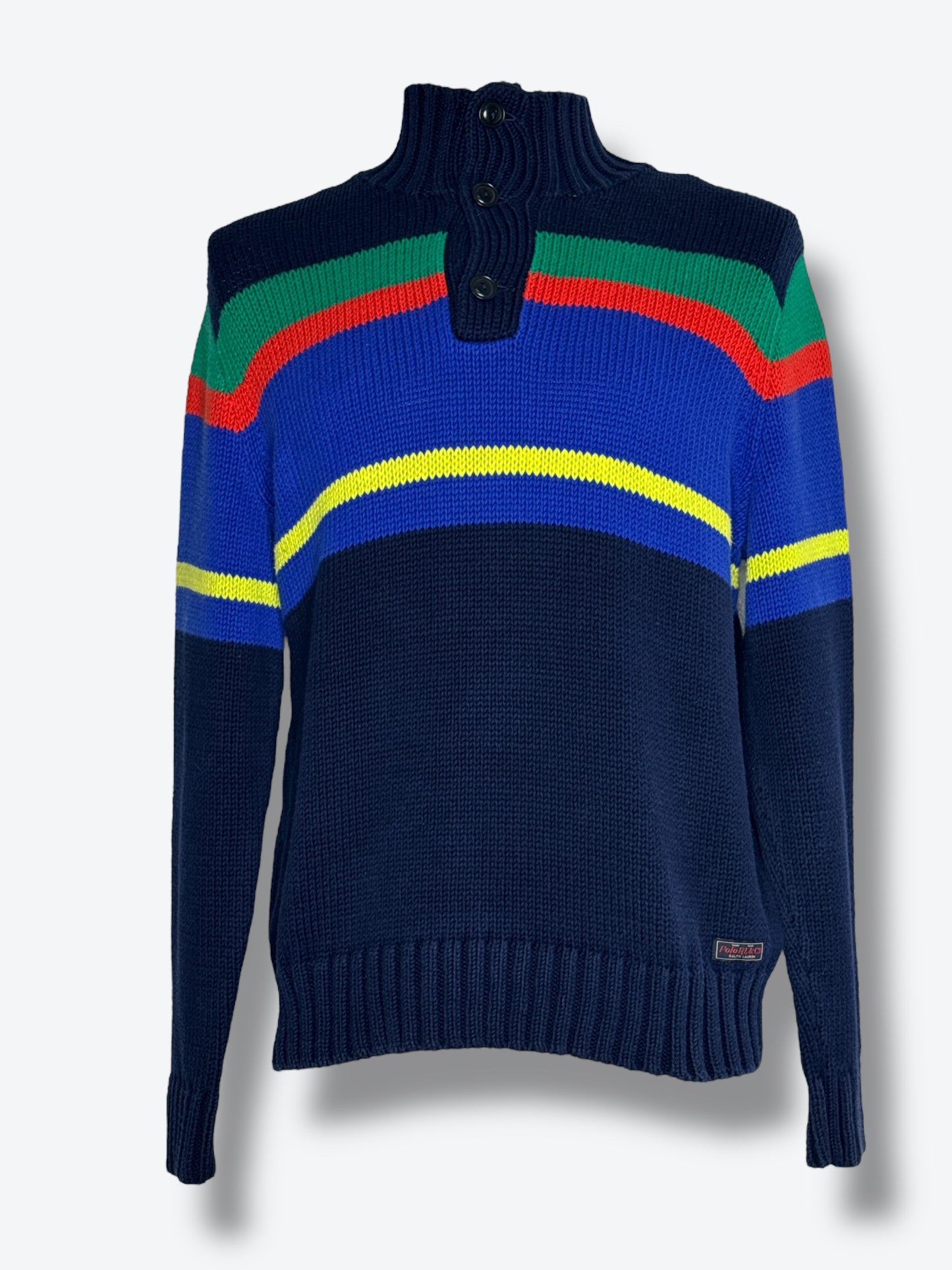 1987 Polo Ralph Lauren Quarter Button Pull Over Collegiate Sweater