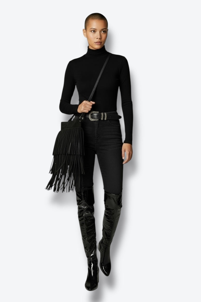 Brighton Leather Belt with Braided Sliver Buckle