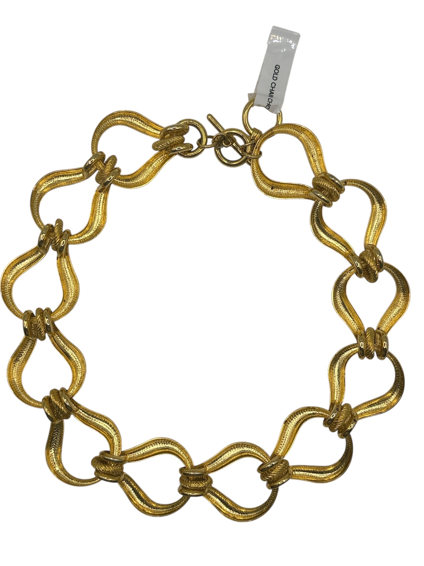 1980s Wave Link Gold Chocker Necklace
