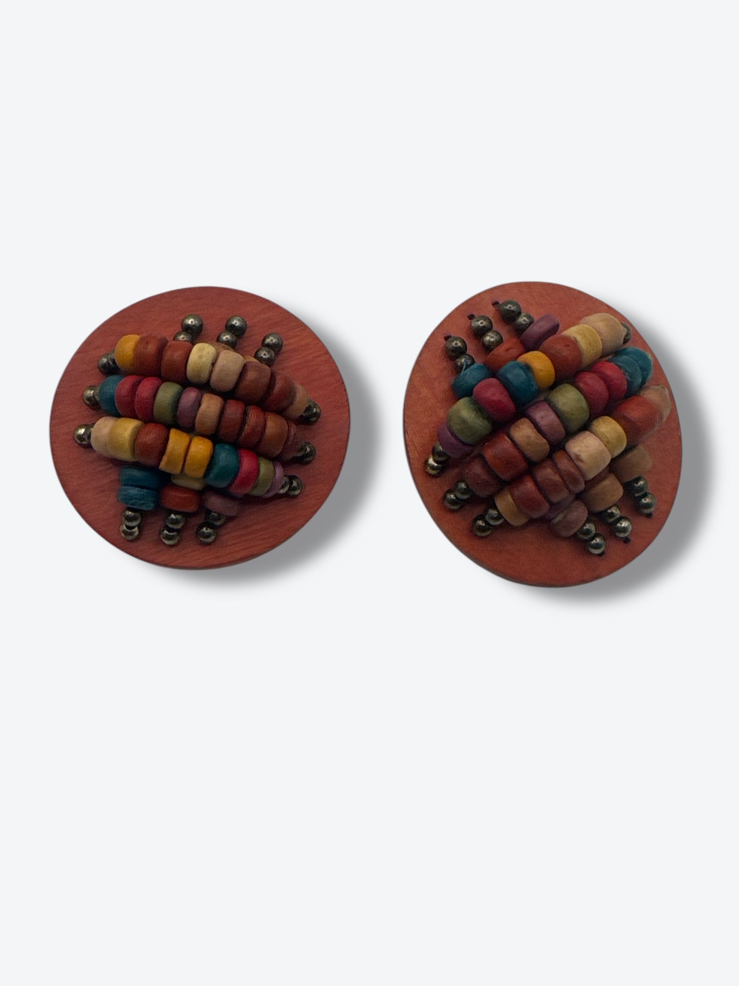 Vintage Wooden Beaded Earrings