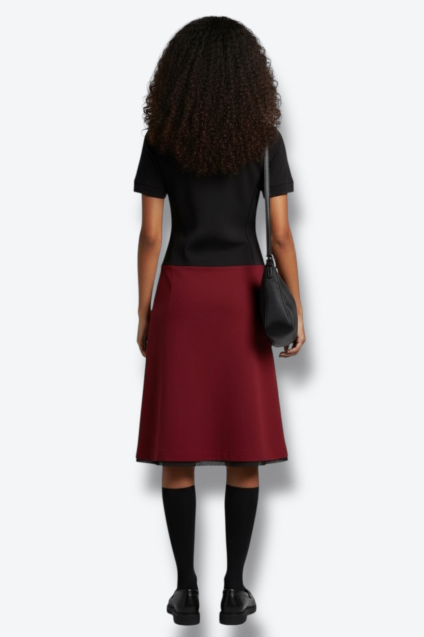 Prada Y2K Colorblock Sport Dress – Black & Burgundy