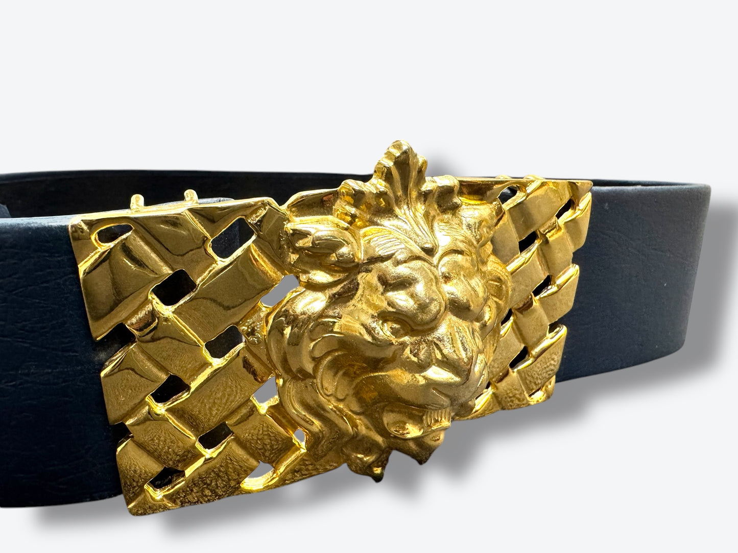 1970s Vintage Large Lion Buckle Belt