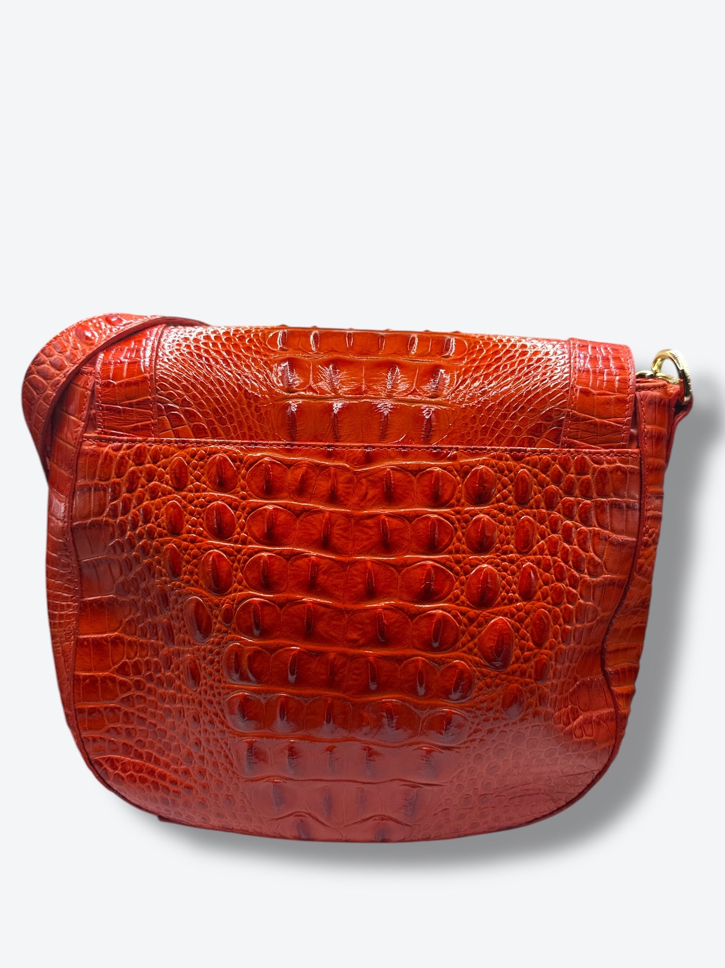 Trend: Brahmmin Orange Embossed Leather Bag