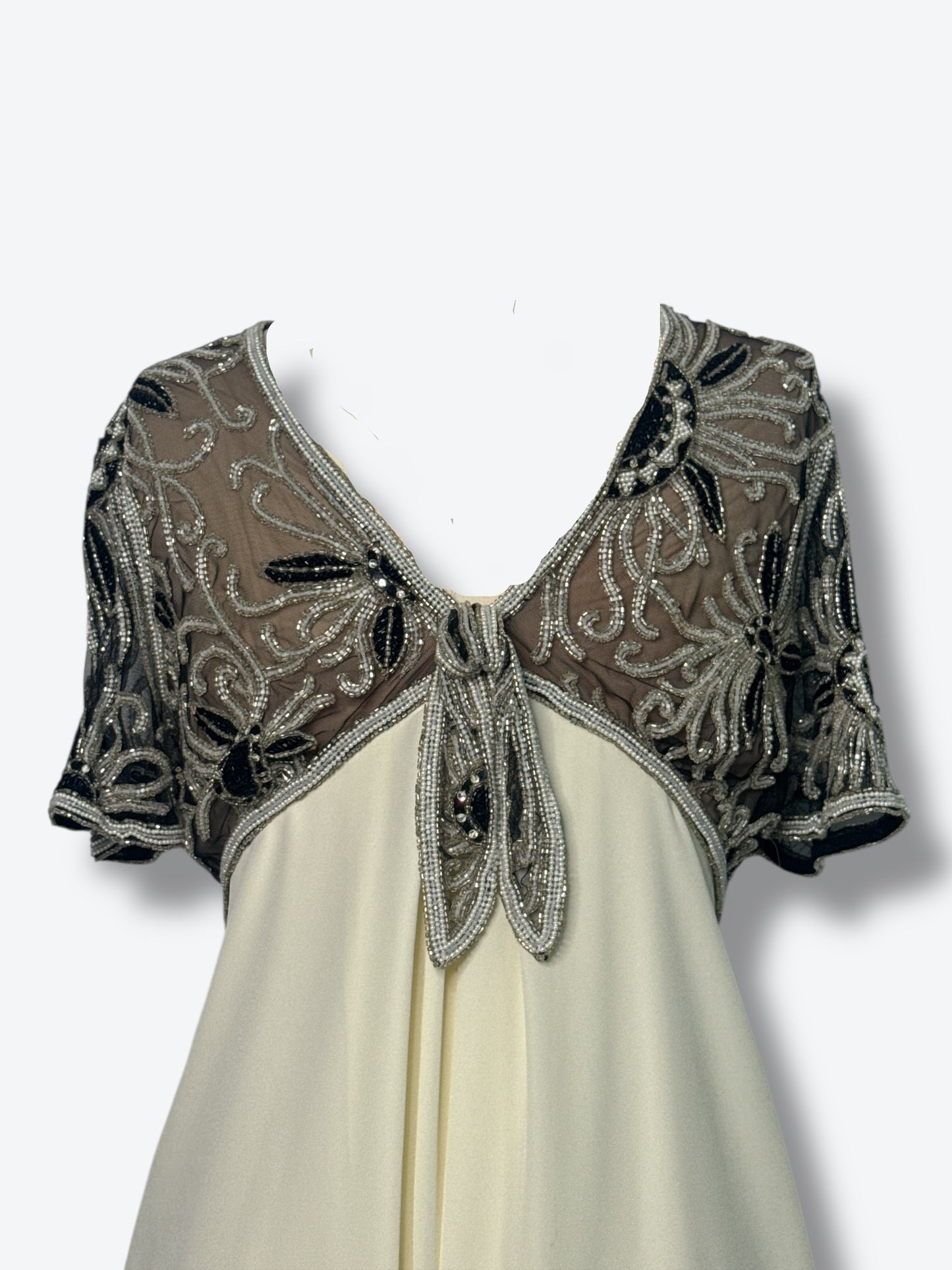 1970s/80s Bob Mackie Sequin Tie Back Bias Cut Evening Gown