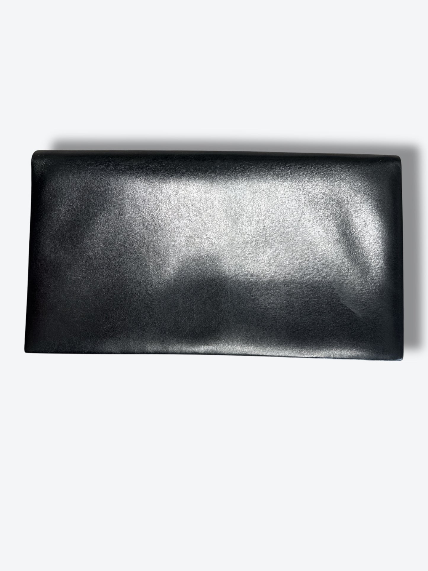 1970s Christian Dior Black Leather Logo Clutch