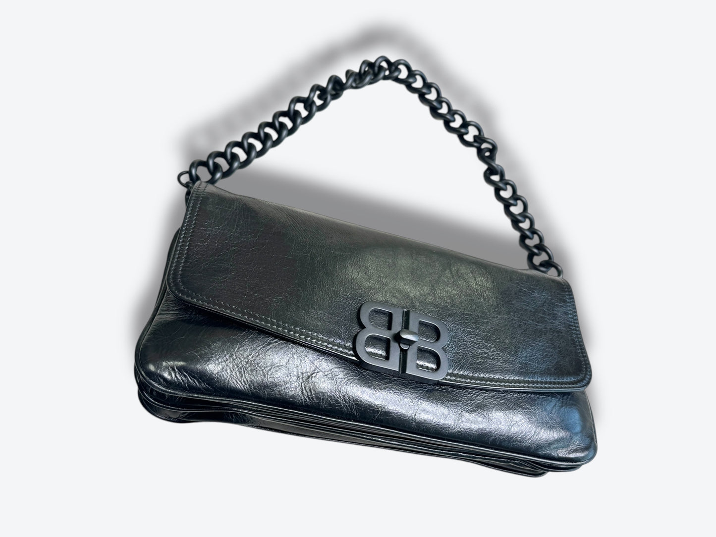 Balenciaga Monaco Leather Medium Shoulder Bag (748596 • 1000 • N • 562481)