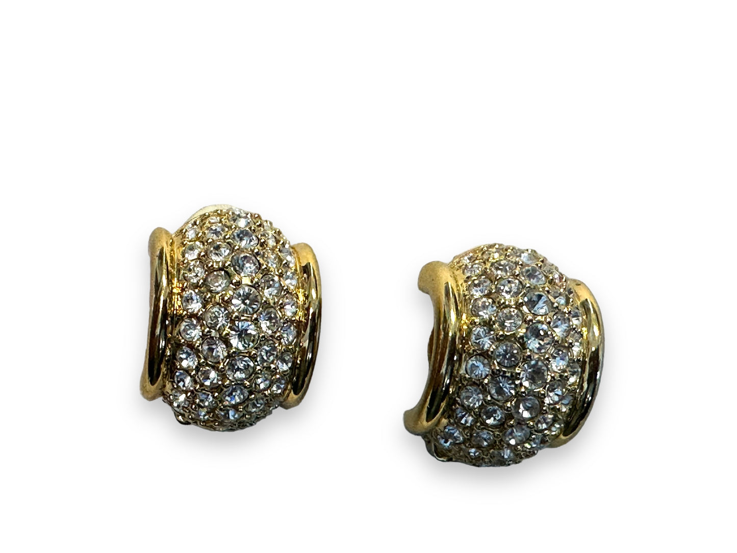 1990s Swarovski Crystal Cuff Clip Earrings (Signed)