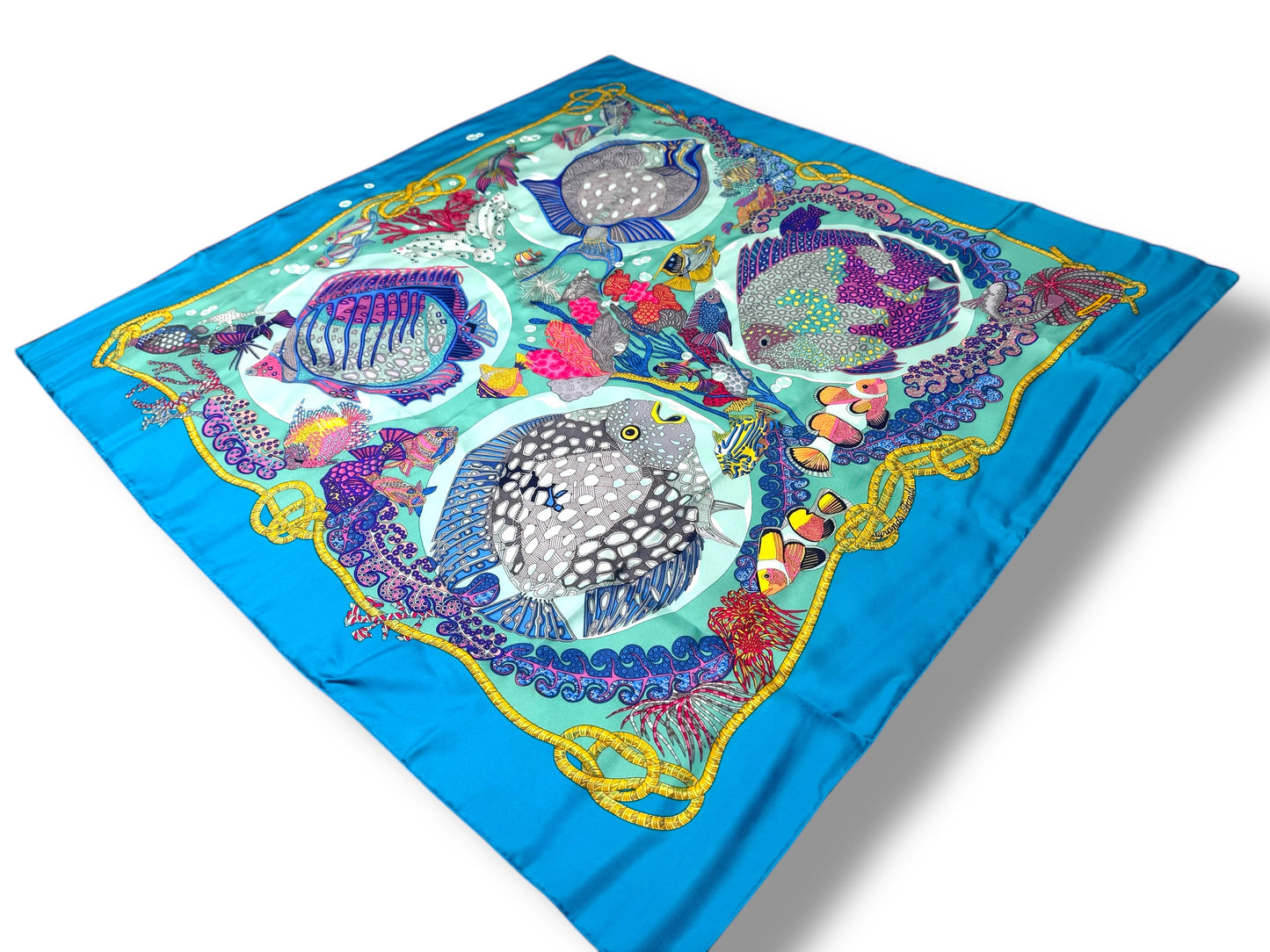 1992 Hermès “Les Poissons” Silk Scarf (1992 by Christine Henry)