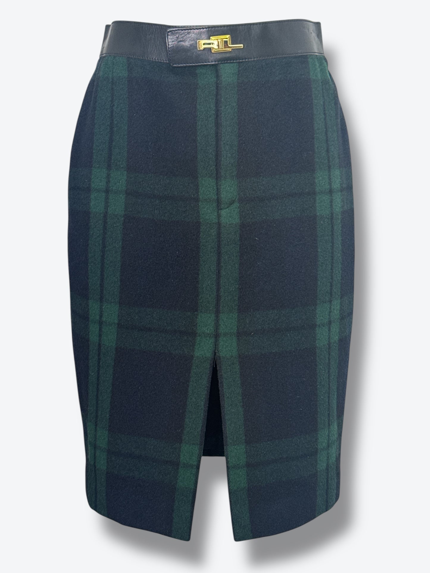 #15. Vintage Ralph Lauren Black Watch Tartan Wool Pencil Skirt (Black Label)