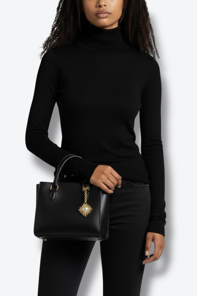 1970 St. John Pearl & Gold Medallion Key Charm