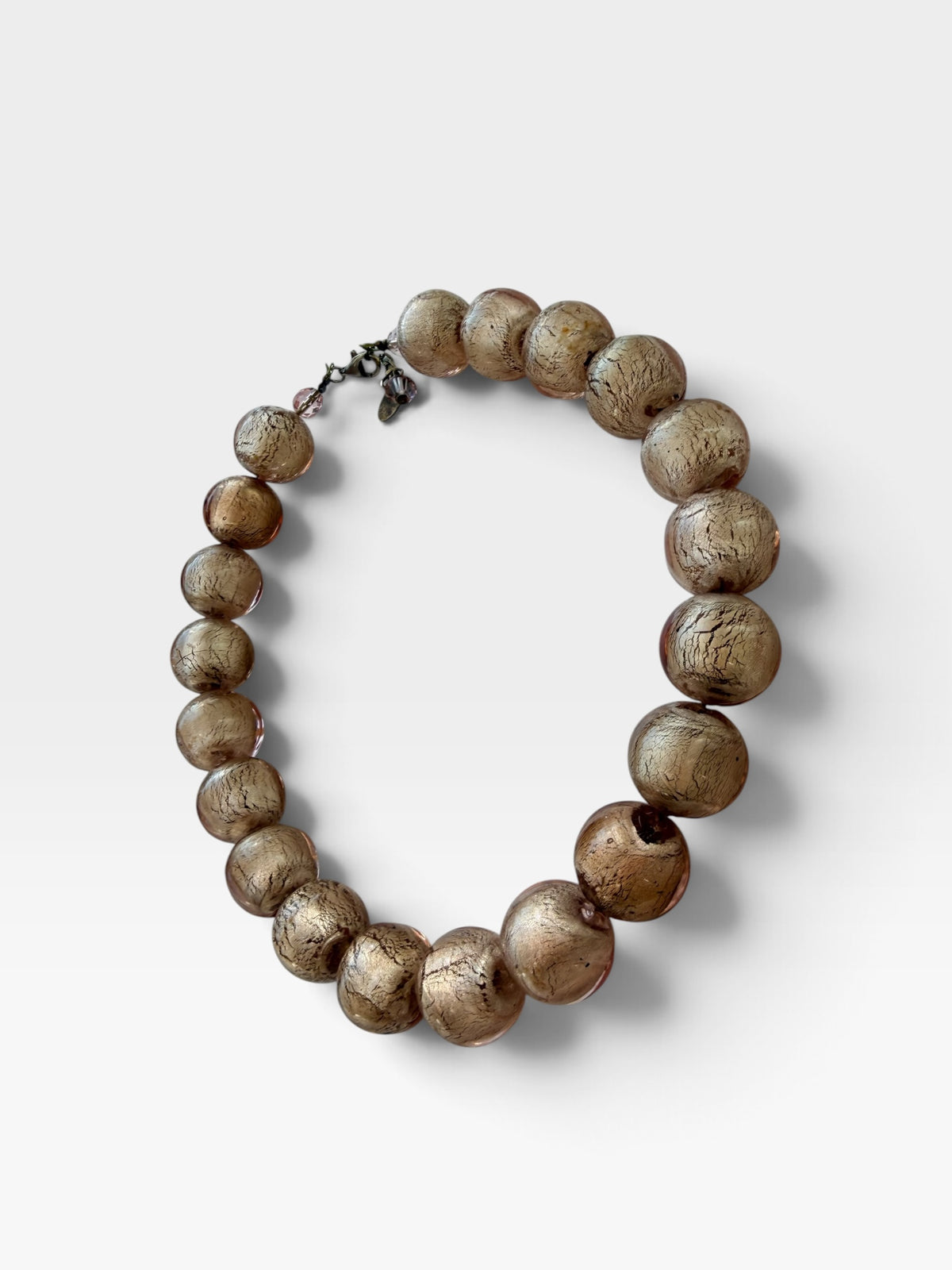 Vintage Brown Glass Bead Necklace