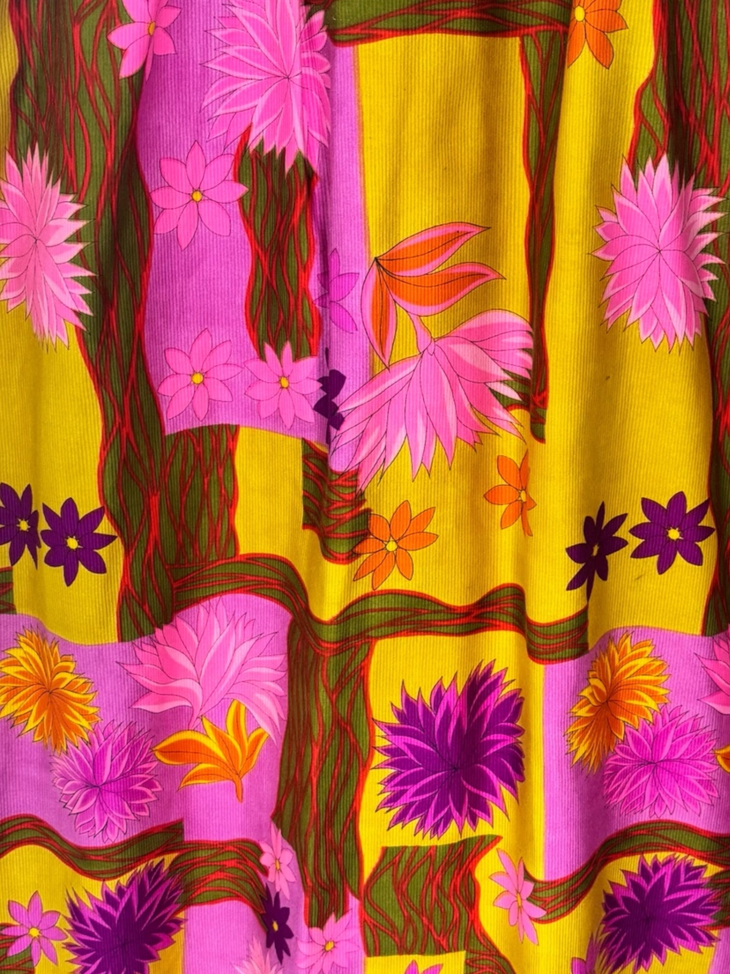 1970s Alex Coleman Floral High-Waisted A-line Maxi Skirt