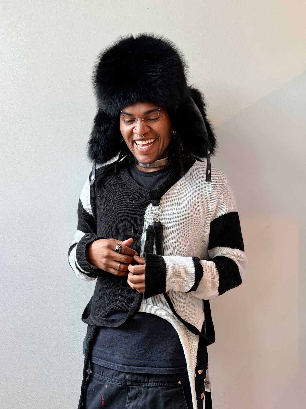 Trend: Black Fox Fur & Rabbit Trapper Hat
