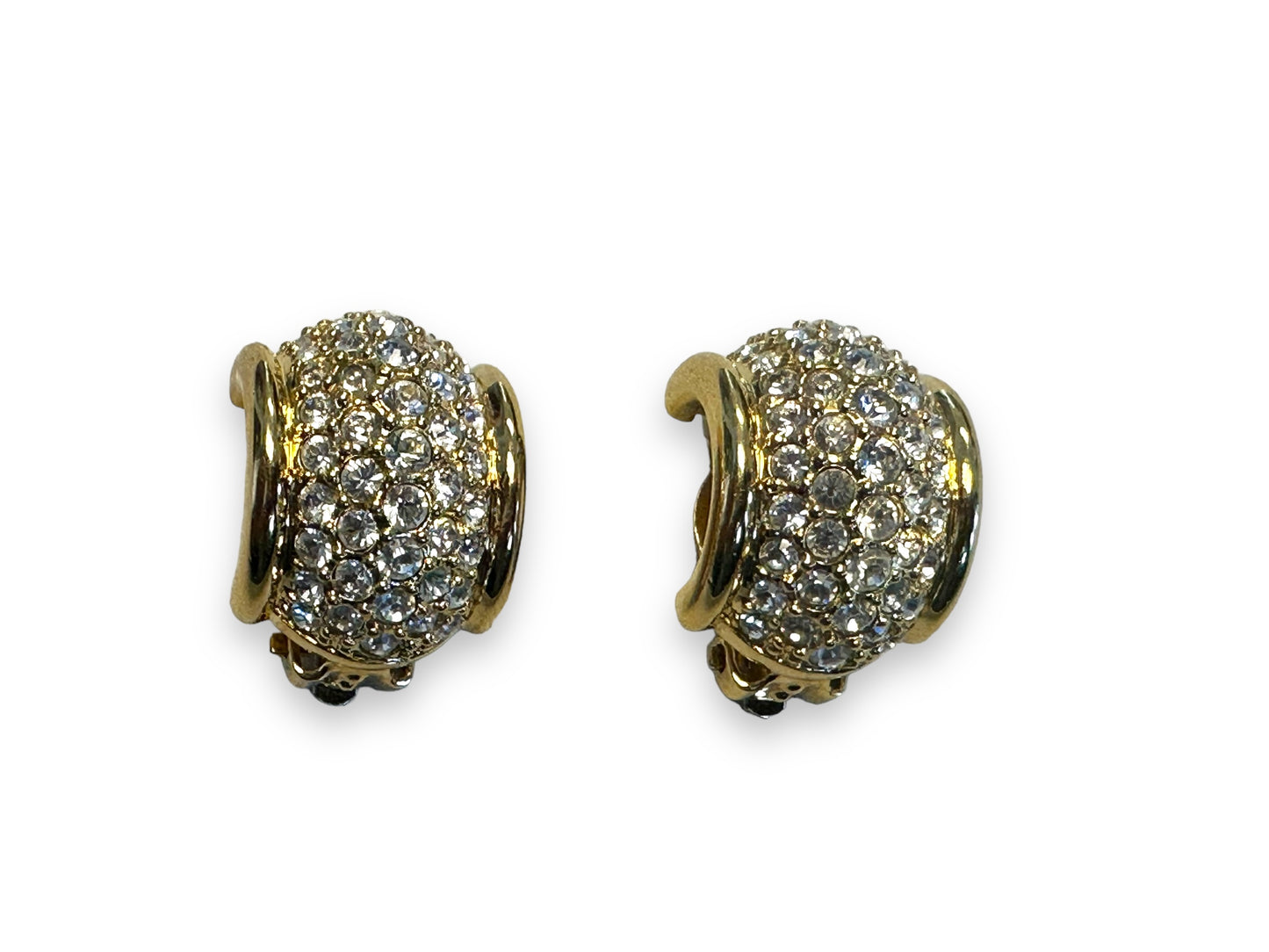1990s Swarovski Crystal Cuff Clip Earrings (Signed)