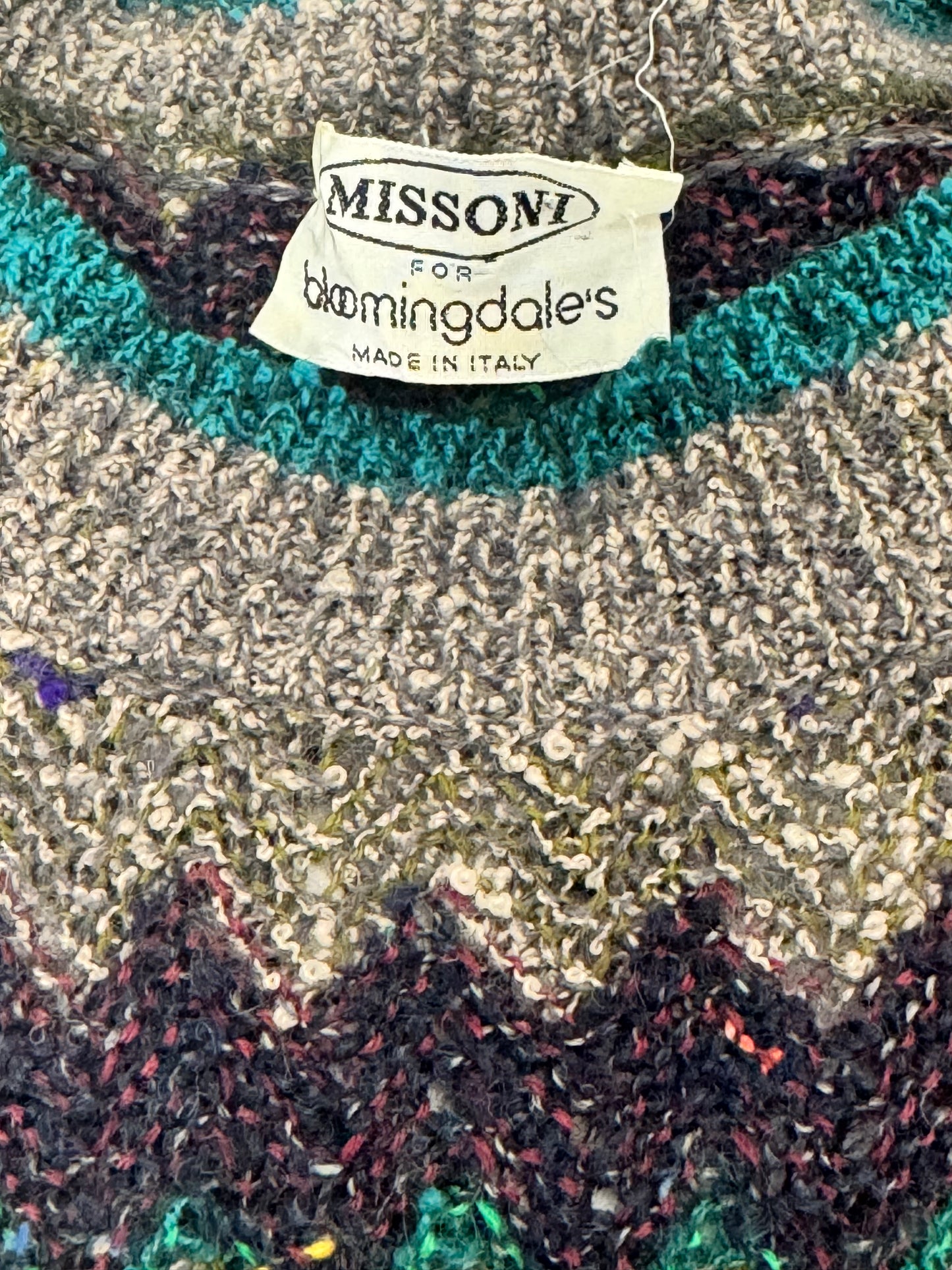 1970s Missoni Chevron Print Crew Neck Sweater