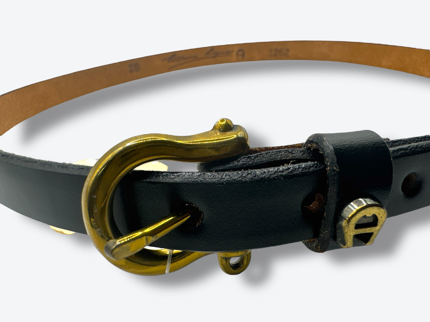 1990s Etienne Aigner Navy Signature Belt