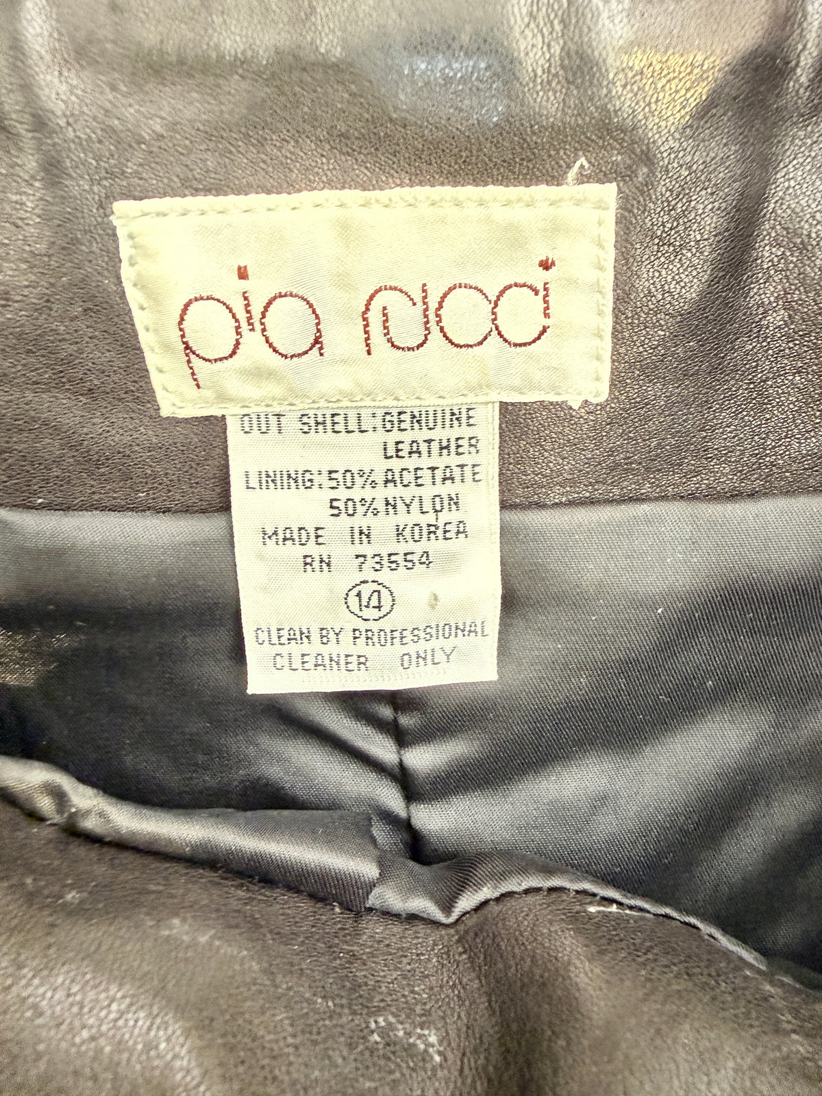 1970s/80s Pia Rucci Black Leather Belted Skirt
