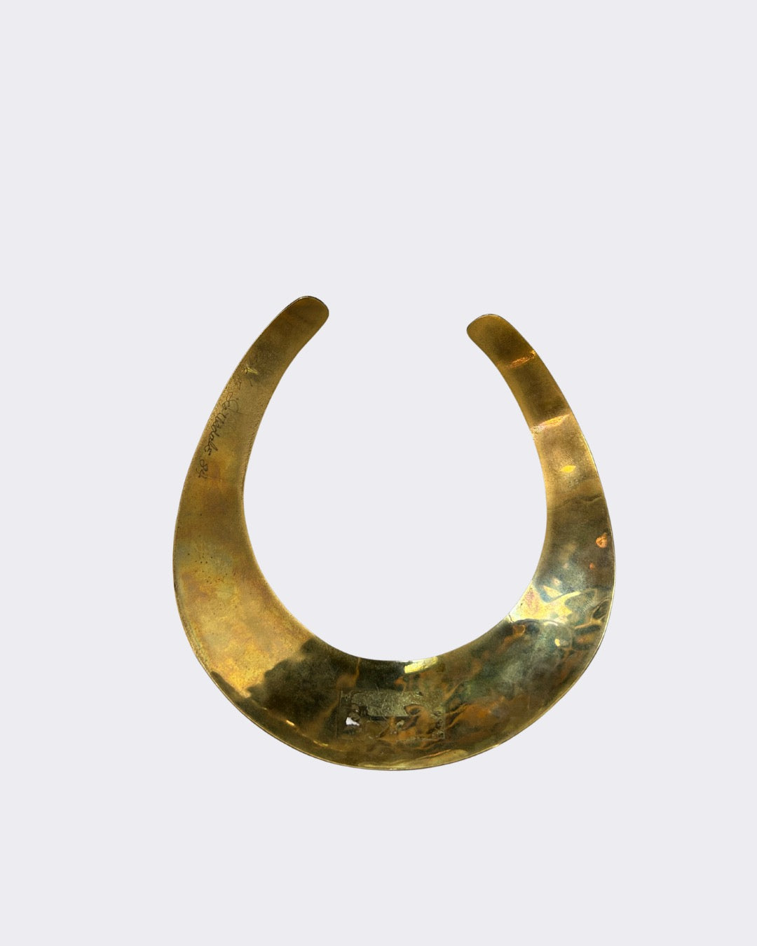 1970s Brutalist-style Torque Hammered Brass Collar