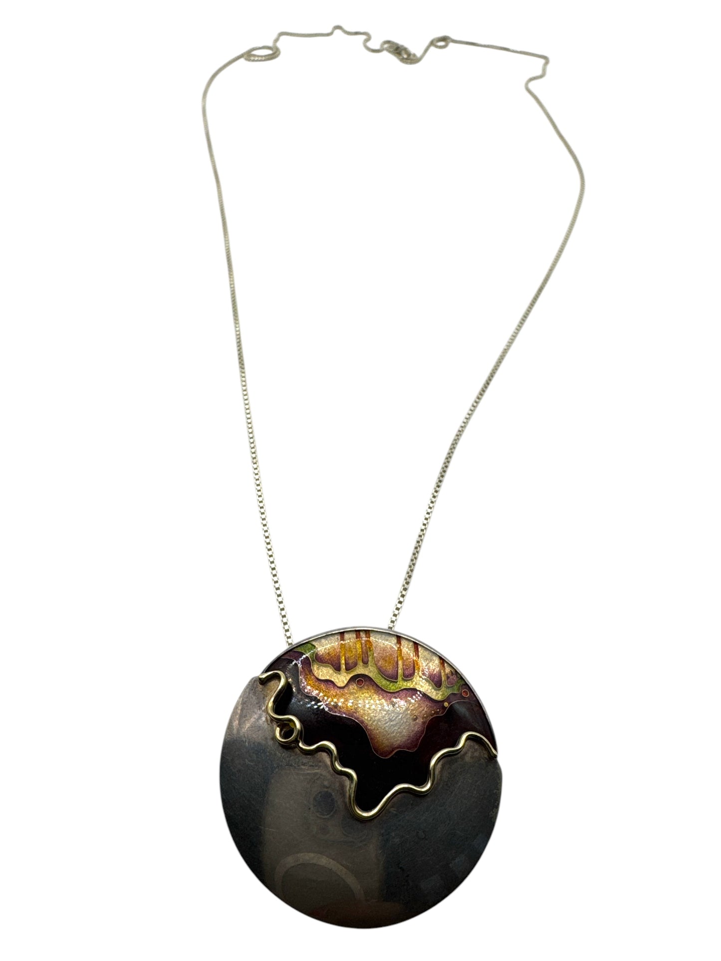 Vintage “M” 18K Medallion on a 20” Sterling Sliver Chain