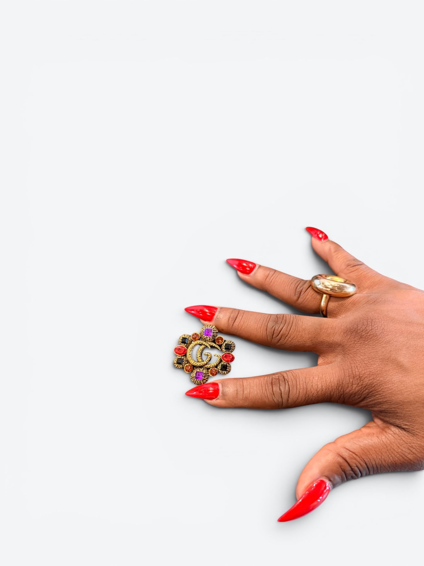 Trend: 2”Gucci Gem Brass Brooch