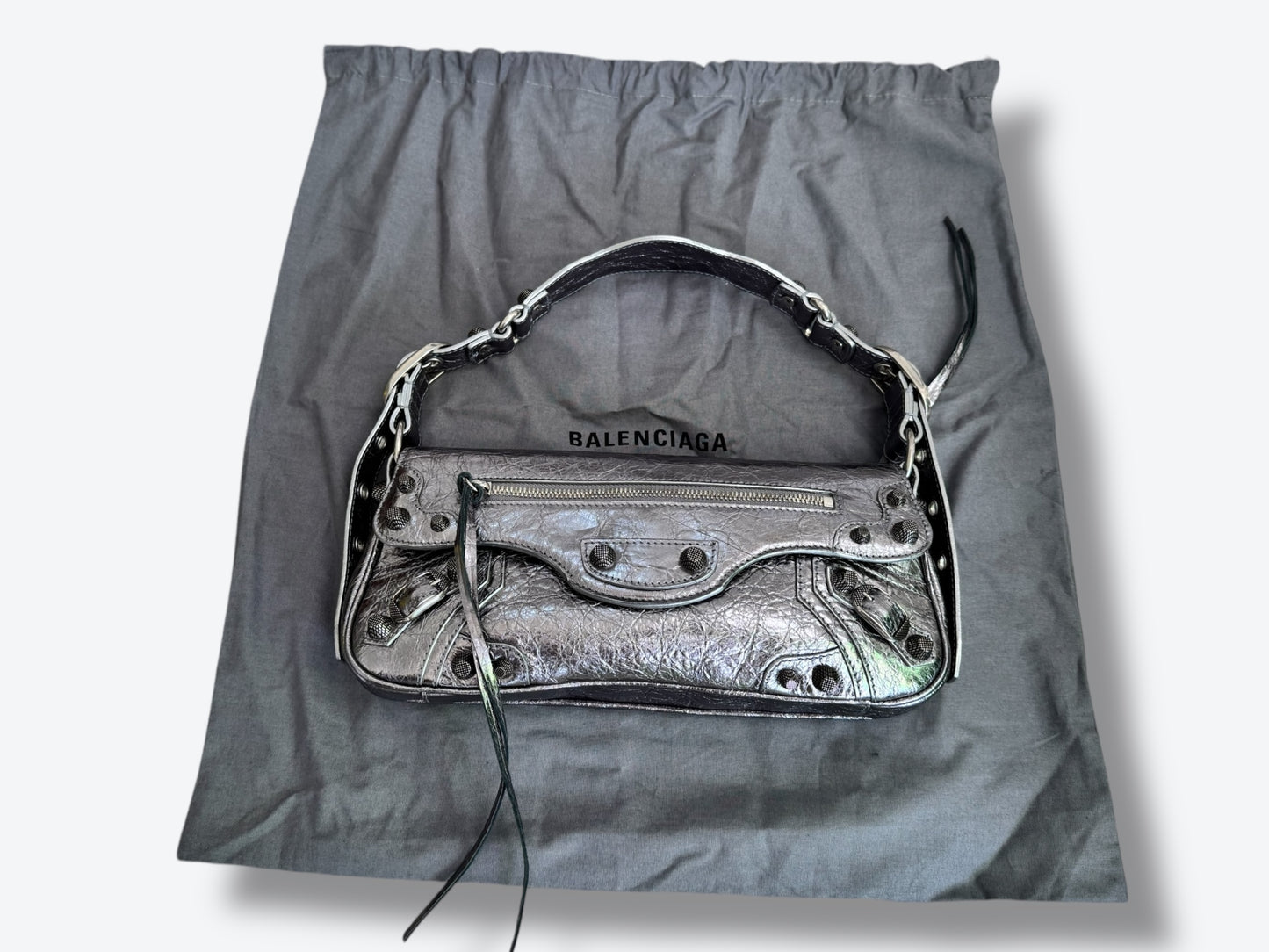 Balenciaga 2024 La Cagole Sliver Sling Shoulder Bag (771640 8103N643888)