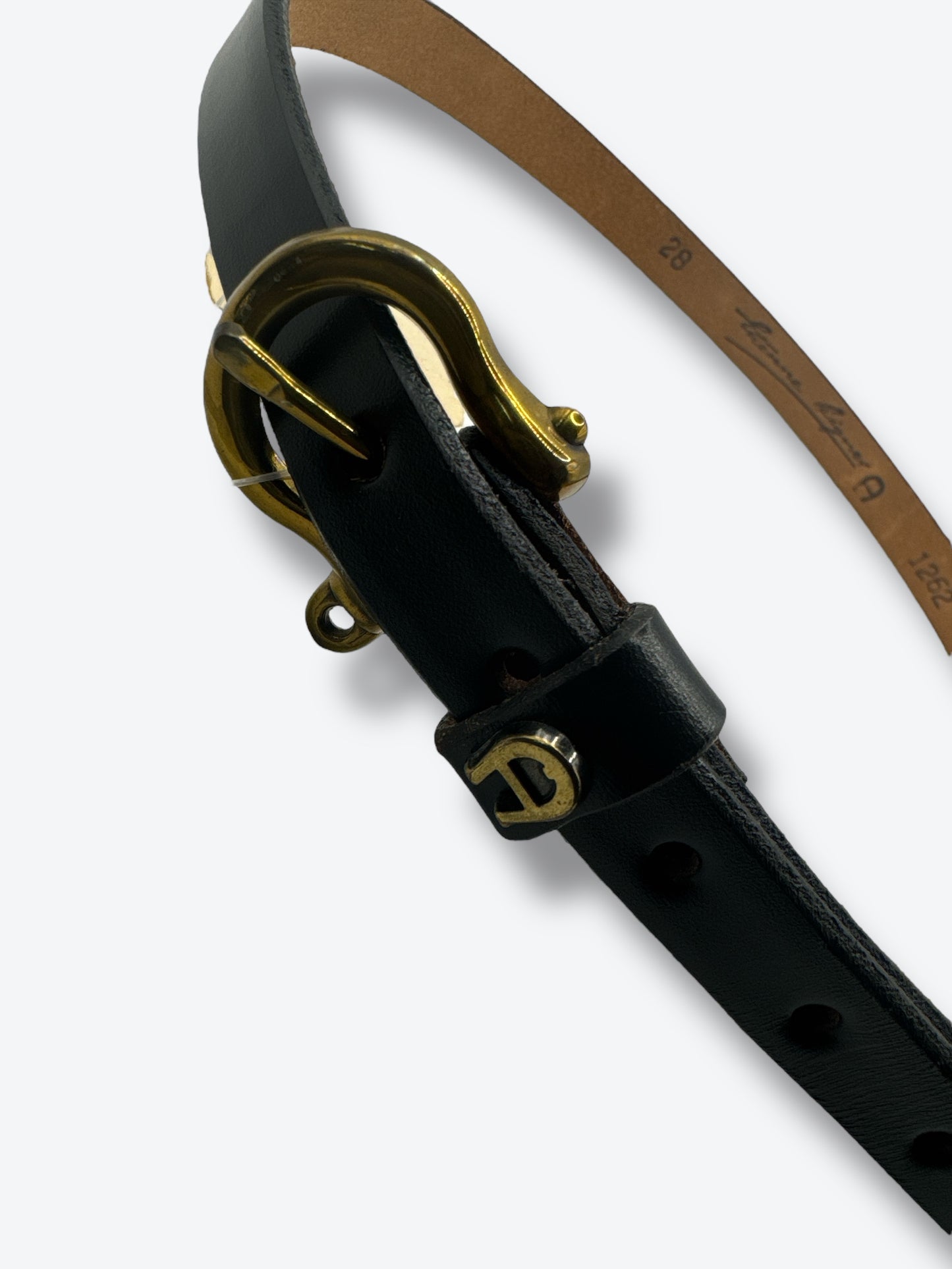 1990s Etienne Aigner Navy Signature Belt