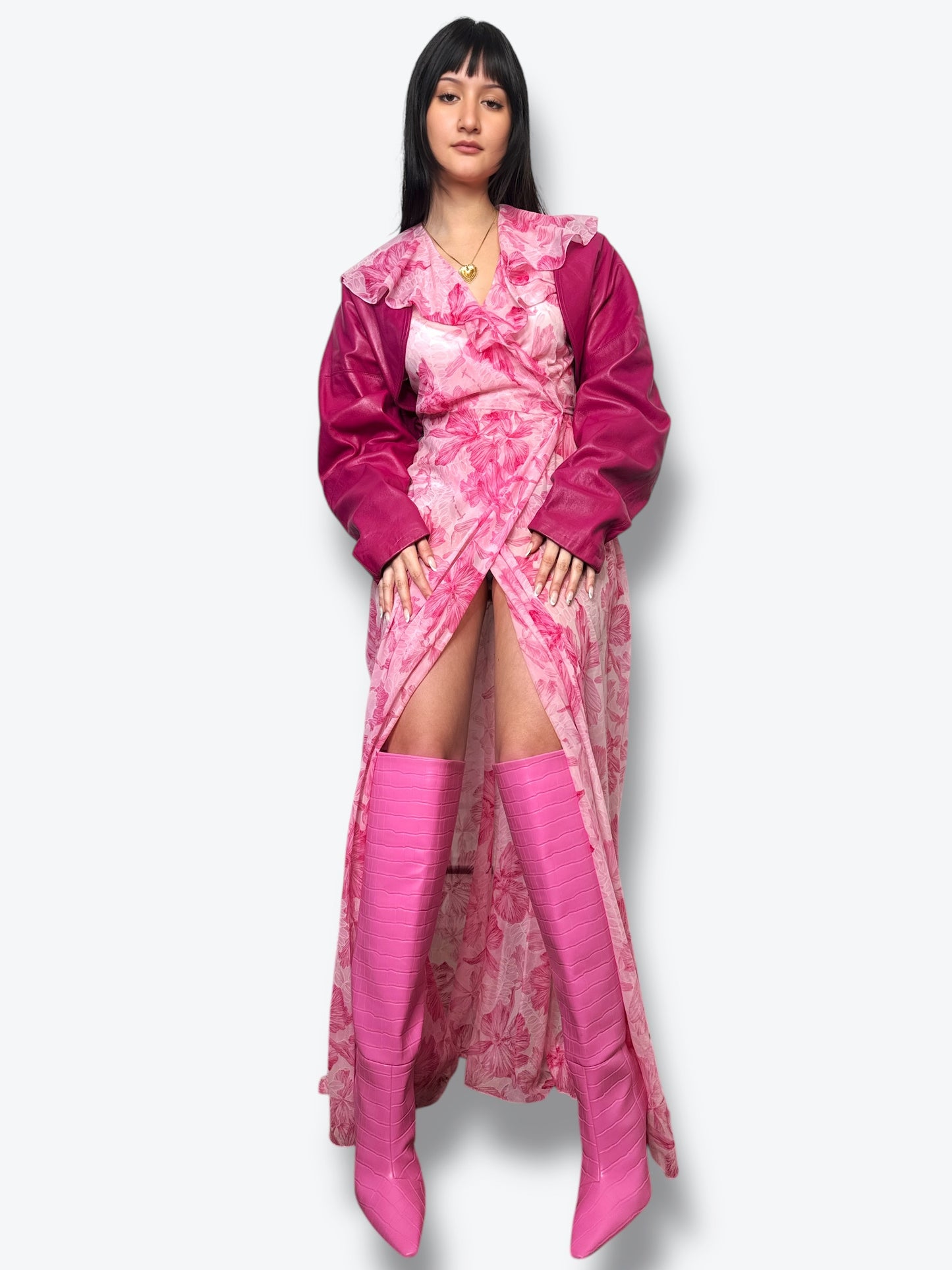 Hennes + Mauritz Pink suede Faux Leather Boots