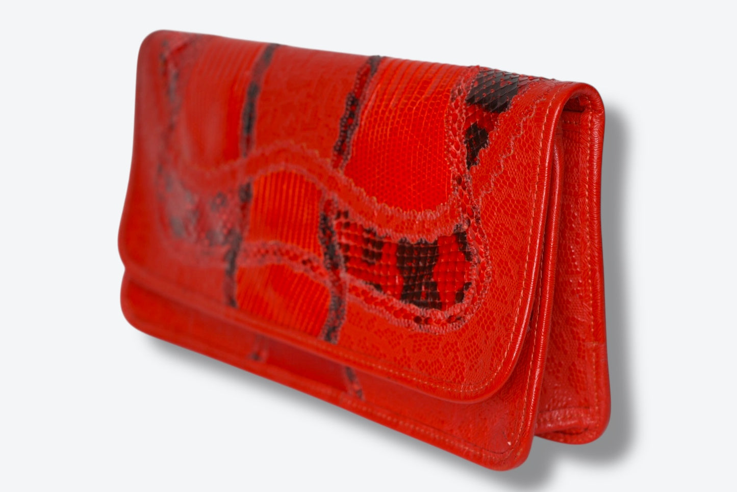 1970s Carlos Falchi Red Snakeskin Bag (Crossbody)