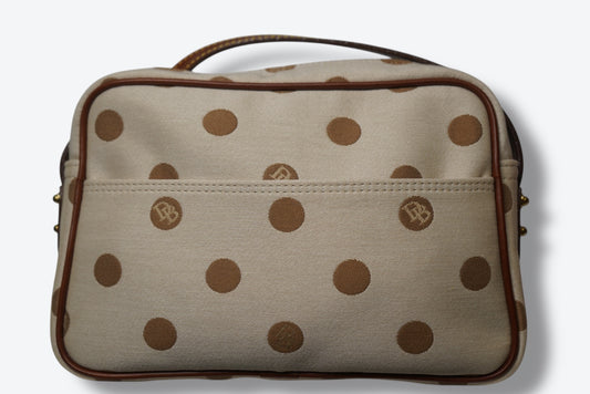 #91. 1990s/Y2K Vanity/Train Dooney & Burke Polka Dot Canvas Crossbody Bag
