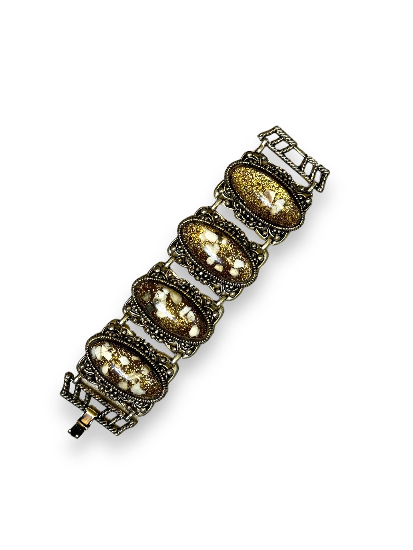 Vintage Glitter Rock and Lucite Bracelet
