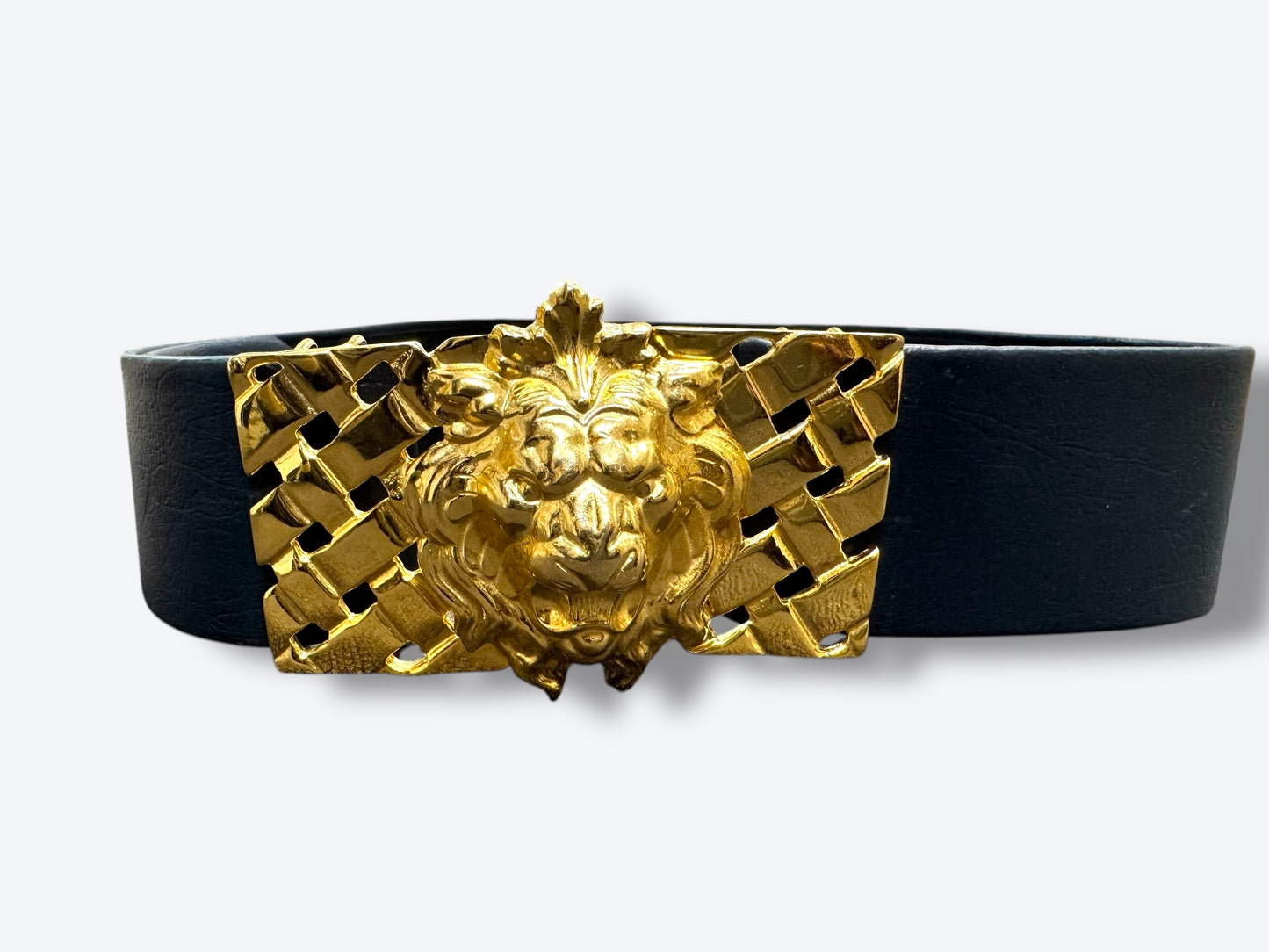 1970s Vintage Large Lion Buckle Belt