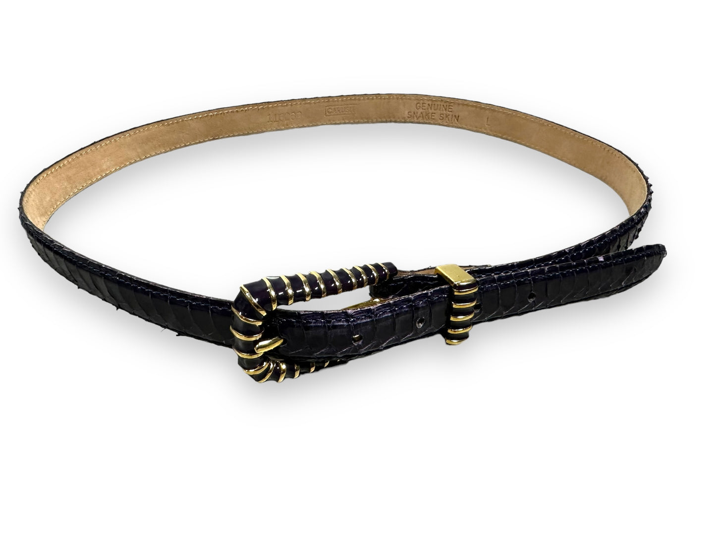1990s Carlisle Purple Snakeskin Belt