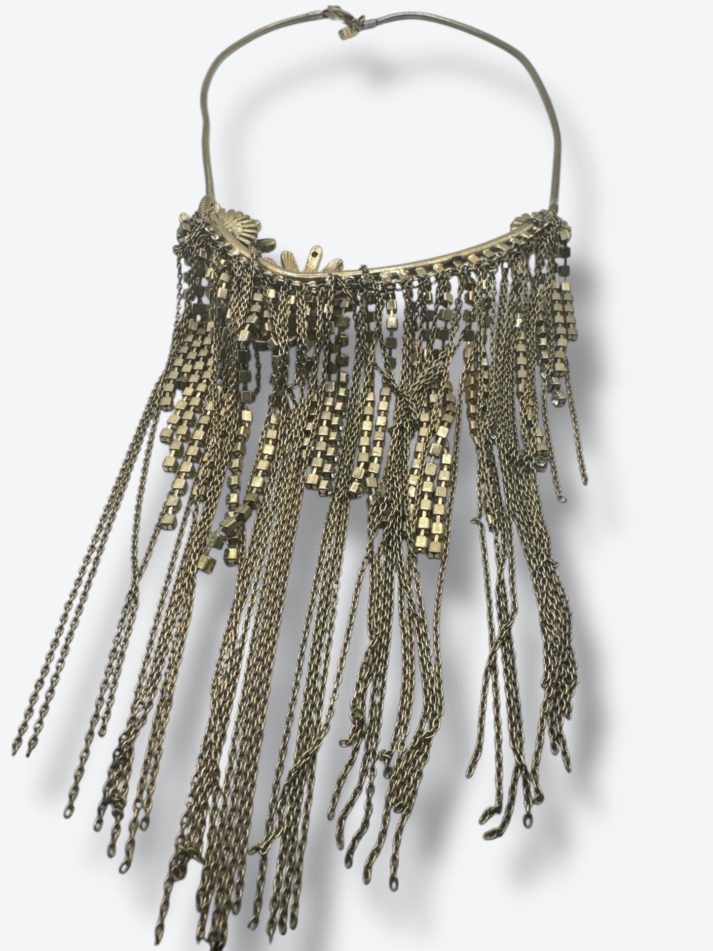 Y2K Banana Republic Floral Gold Mesh Chocker