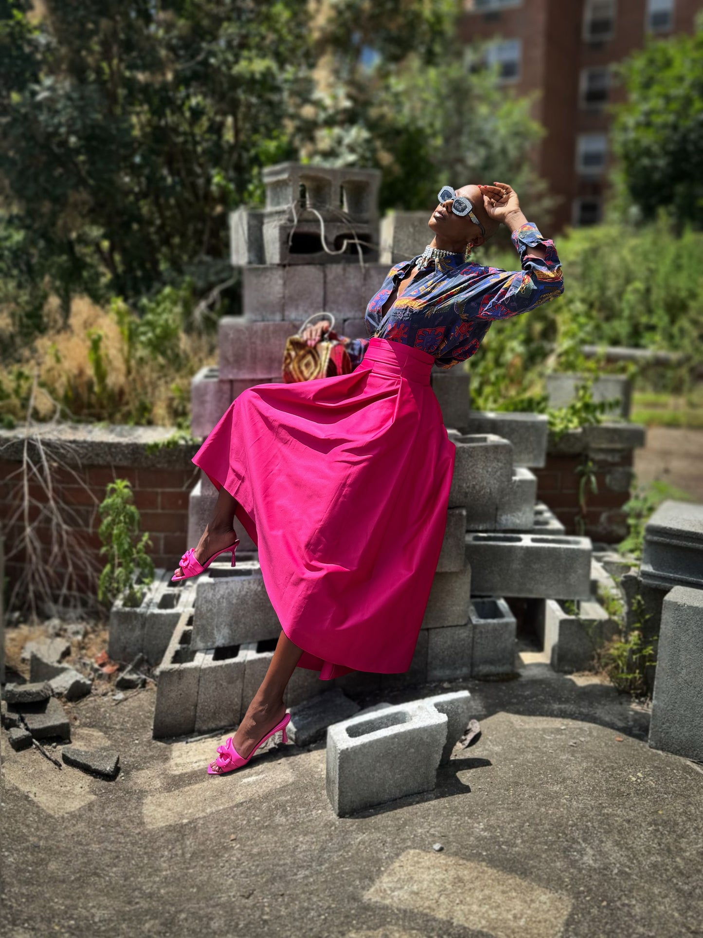 #49. Trend: NWT Halston Hot Pink Tulip Skirt