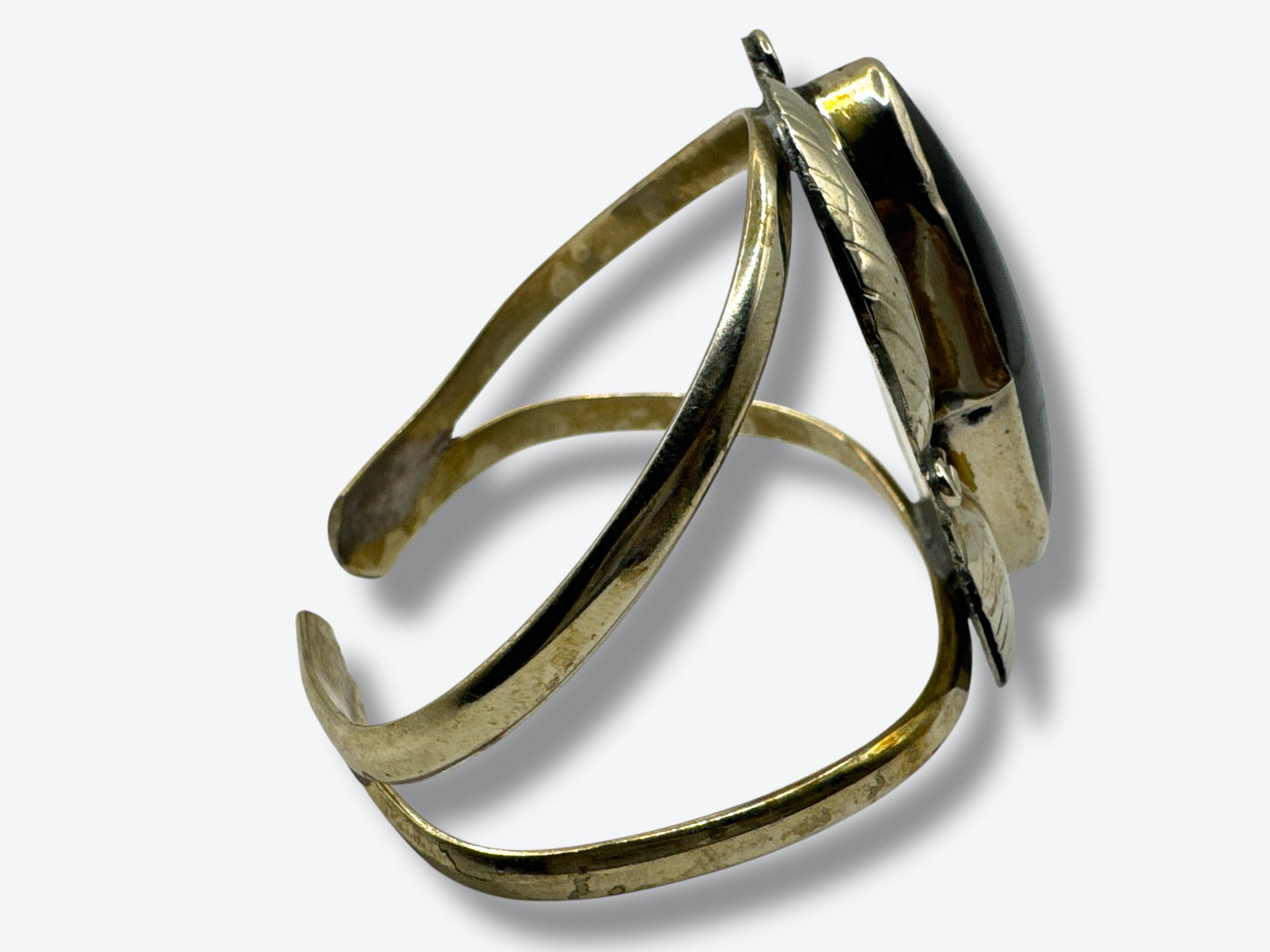 1970s Mexican Sliver and Enamel Cuff Bracelet