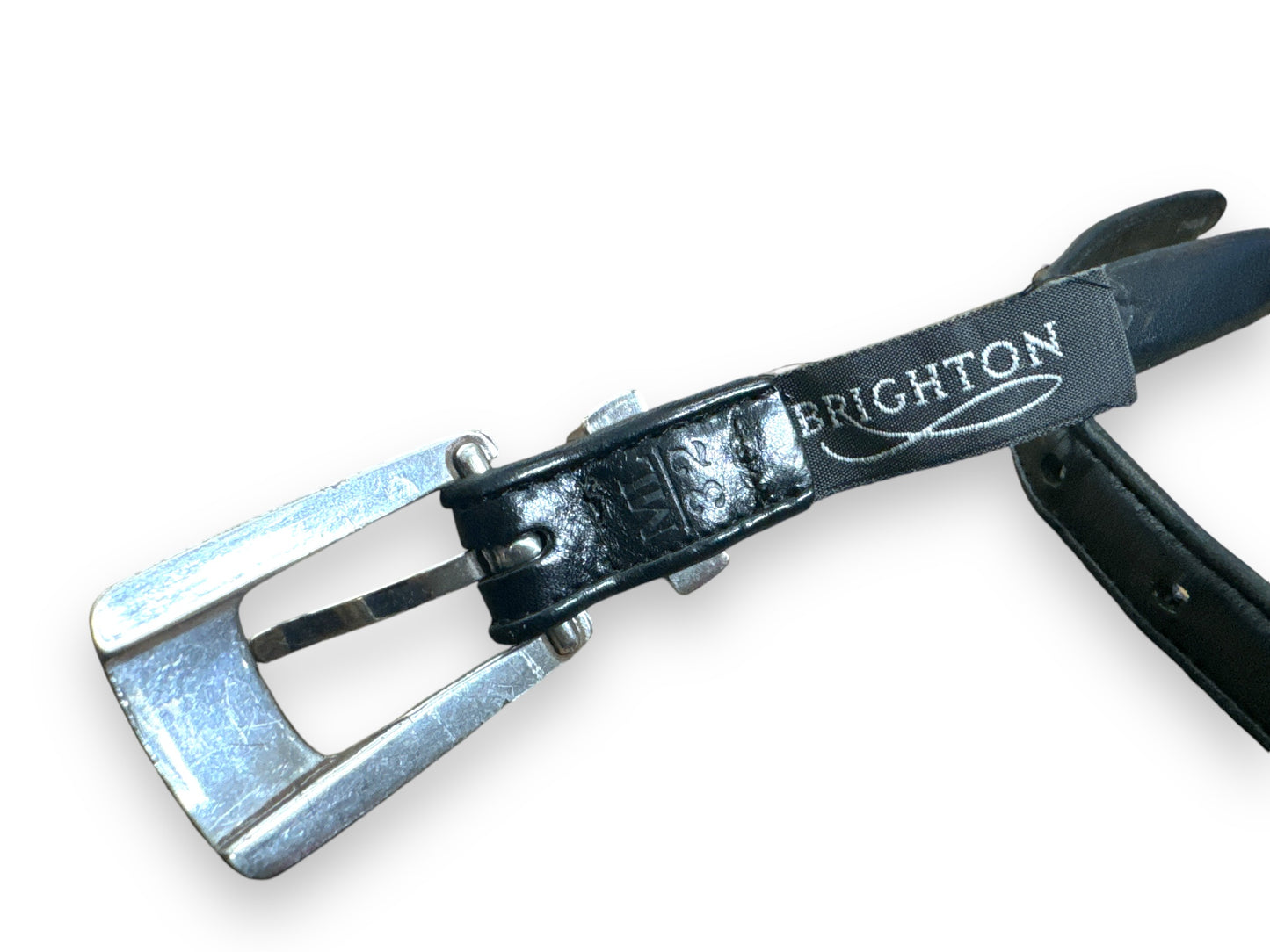 1990s “Brighton” Beaded and Leather Skinny Belt