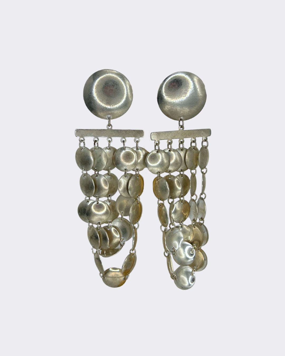1970s - 1980s Brutalist Chandelier Earrings (post)