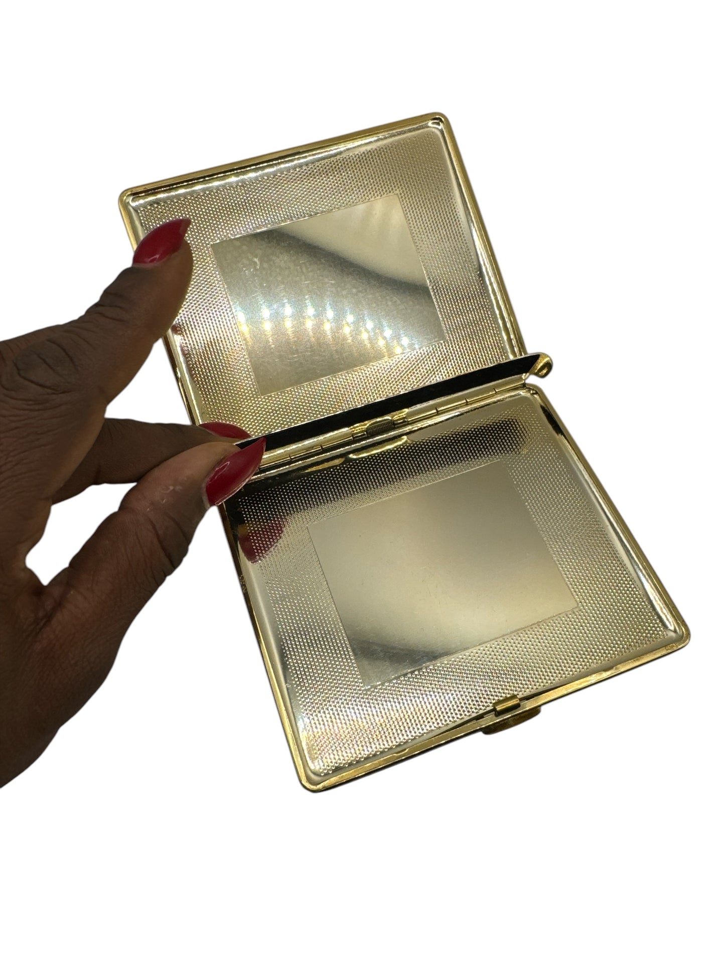 1970s Leather 4” X 4” Embossed Cigarette Case