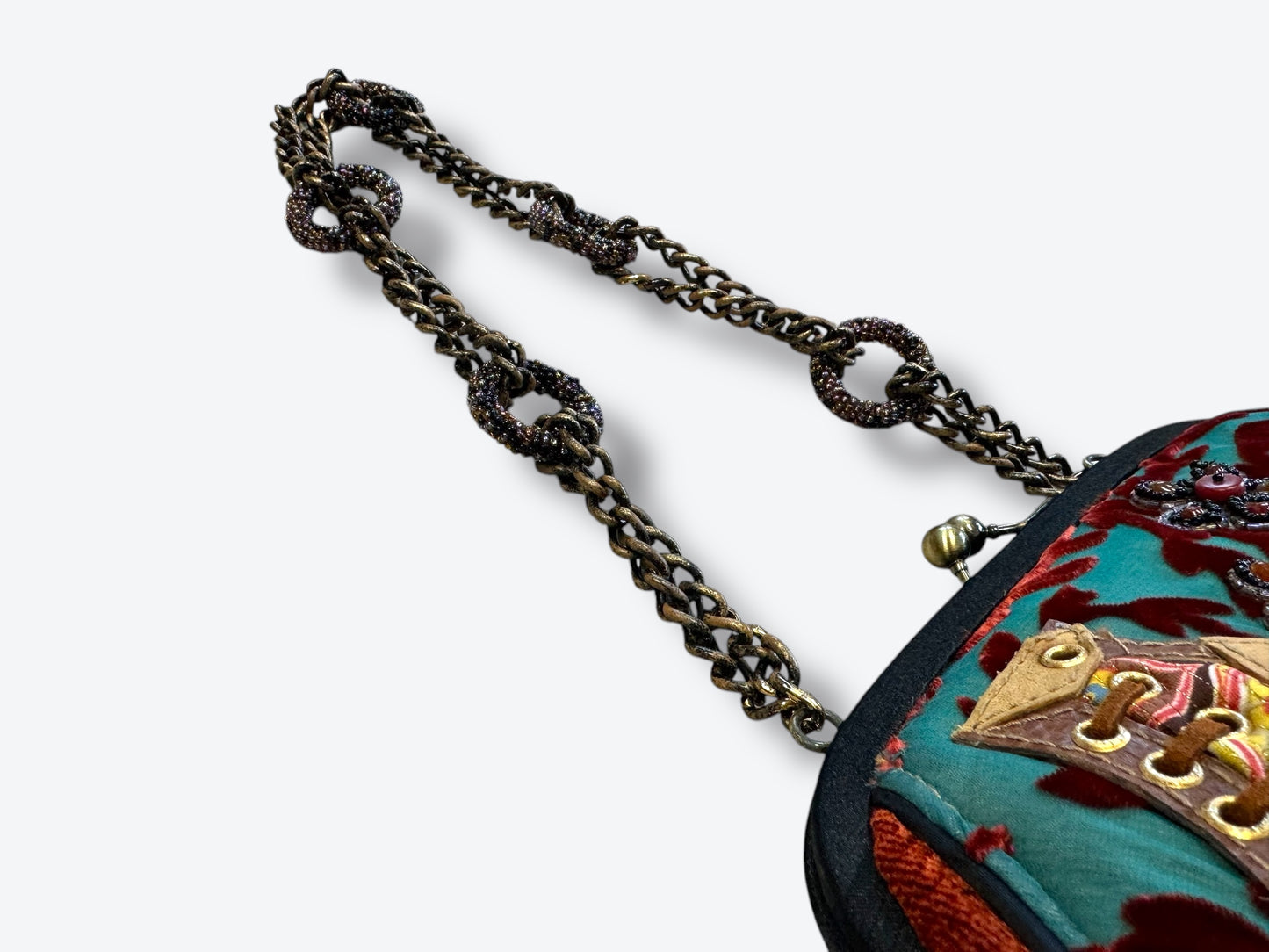 Vintage Mary Frances Beaded Shoe Kiss lock bag