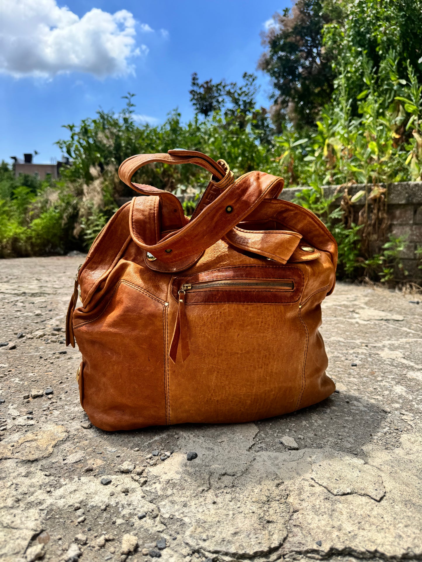 #83. Y2K Gusttto Brown Large Satchel