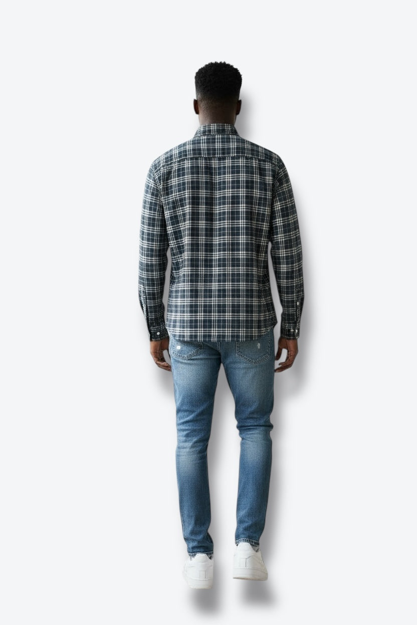 Burberry Brit Black and White Plaid Shirt