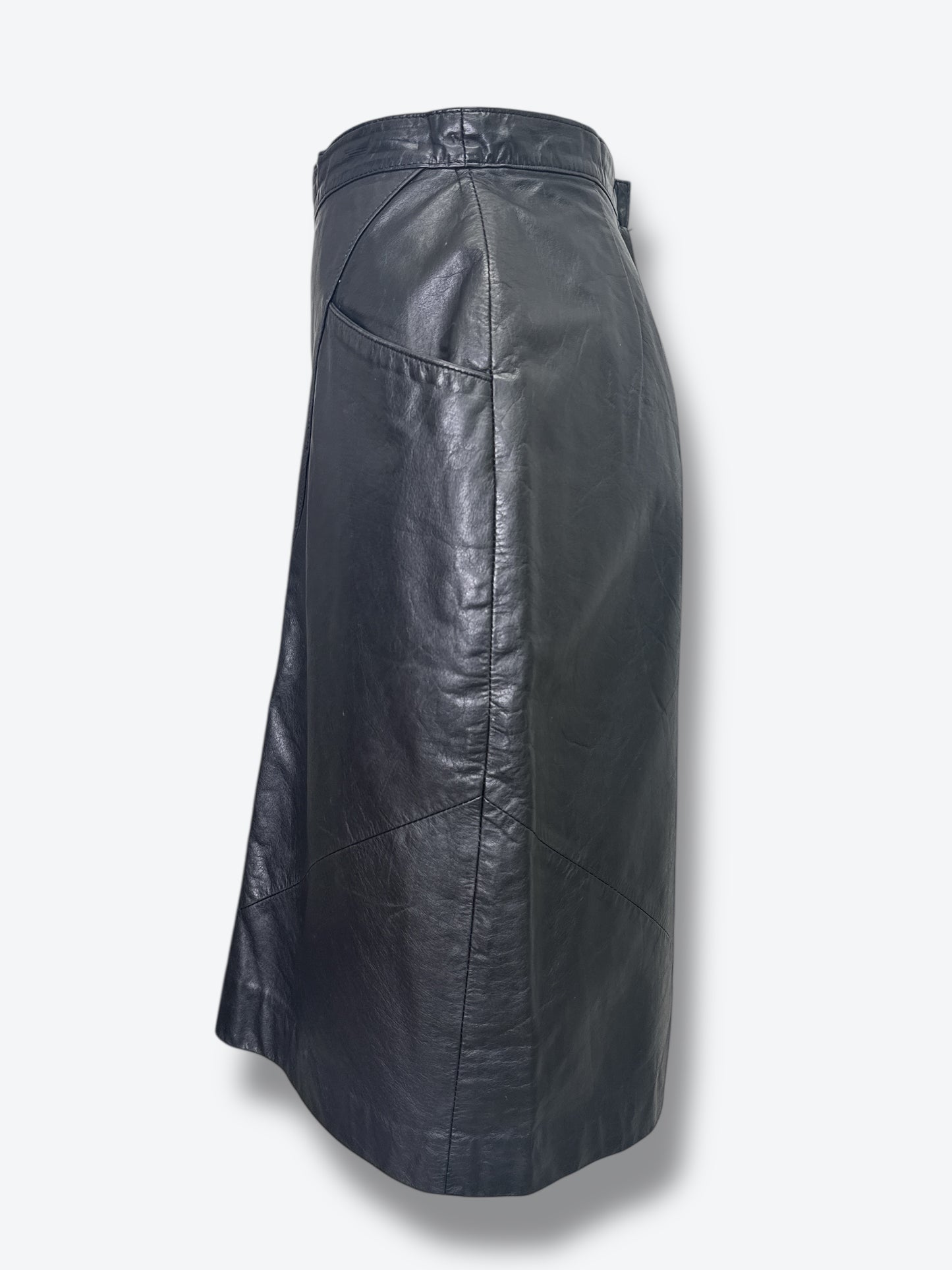 #7. 1980s Amati Black Leather Pencil Skirt